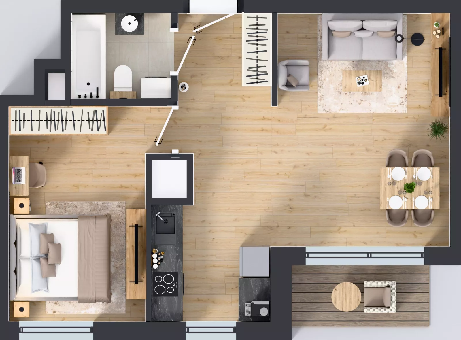 2 pokoje, mieszkanie 45,91 m², piętro 7, oferta nr A1/54, Zaspa Wysoko, Gdańsk, Zaspa, Zaspa-Młyniec, aleja Jana Pawła II