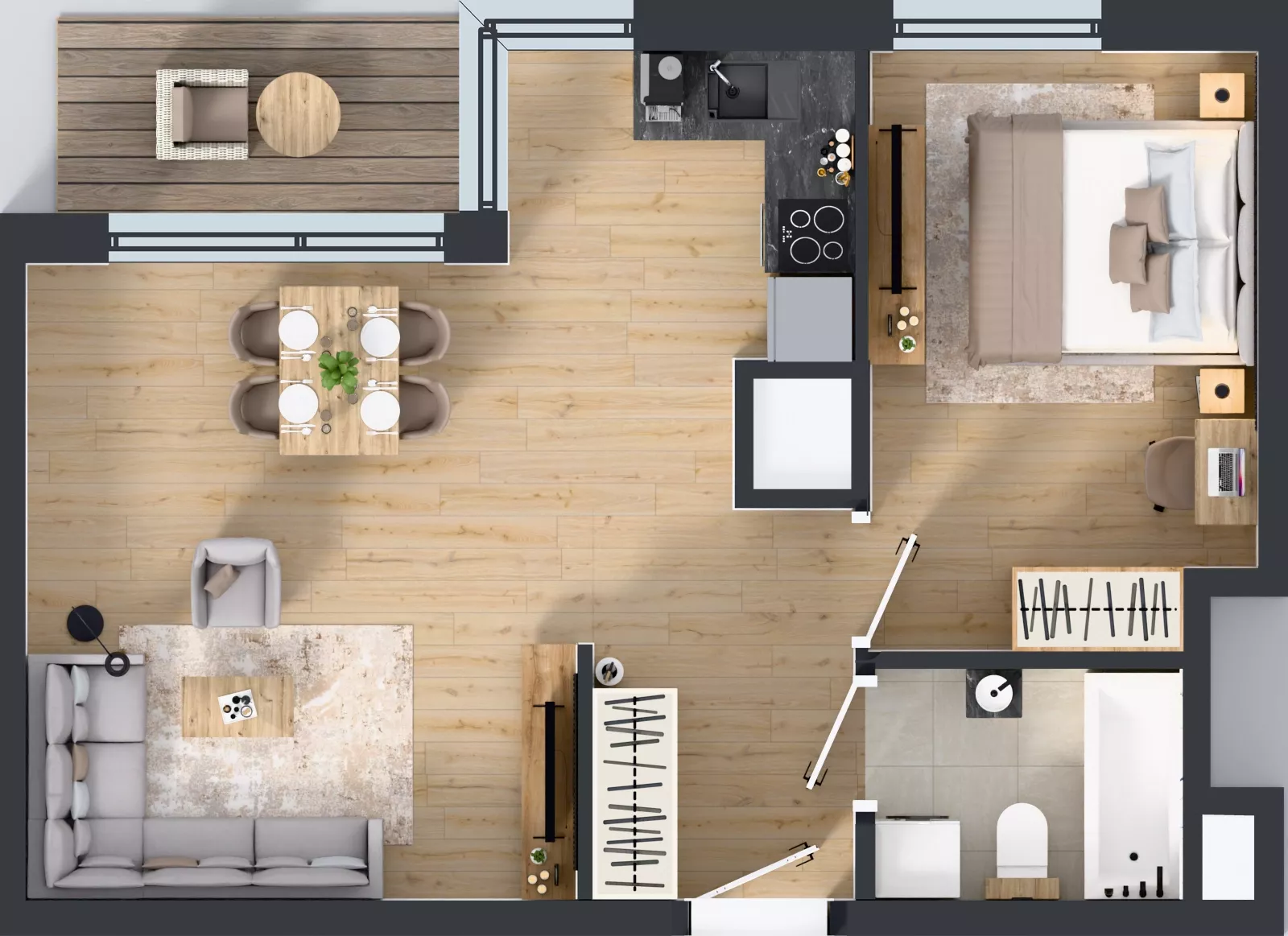 2 pokoje, mieszkanie 44,19 m², piętro 10, oferta nr A1/86, Zaspa Wysoko, Gdańsk, Zaspa, Zaspa-Młyniec, aleja Jana Pawła II