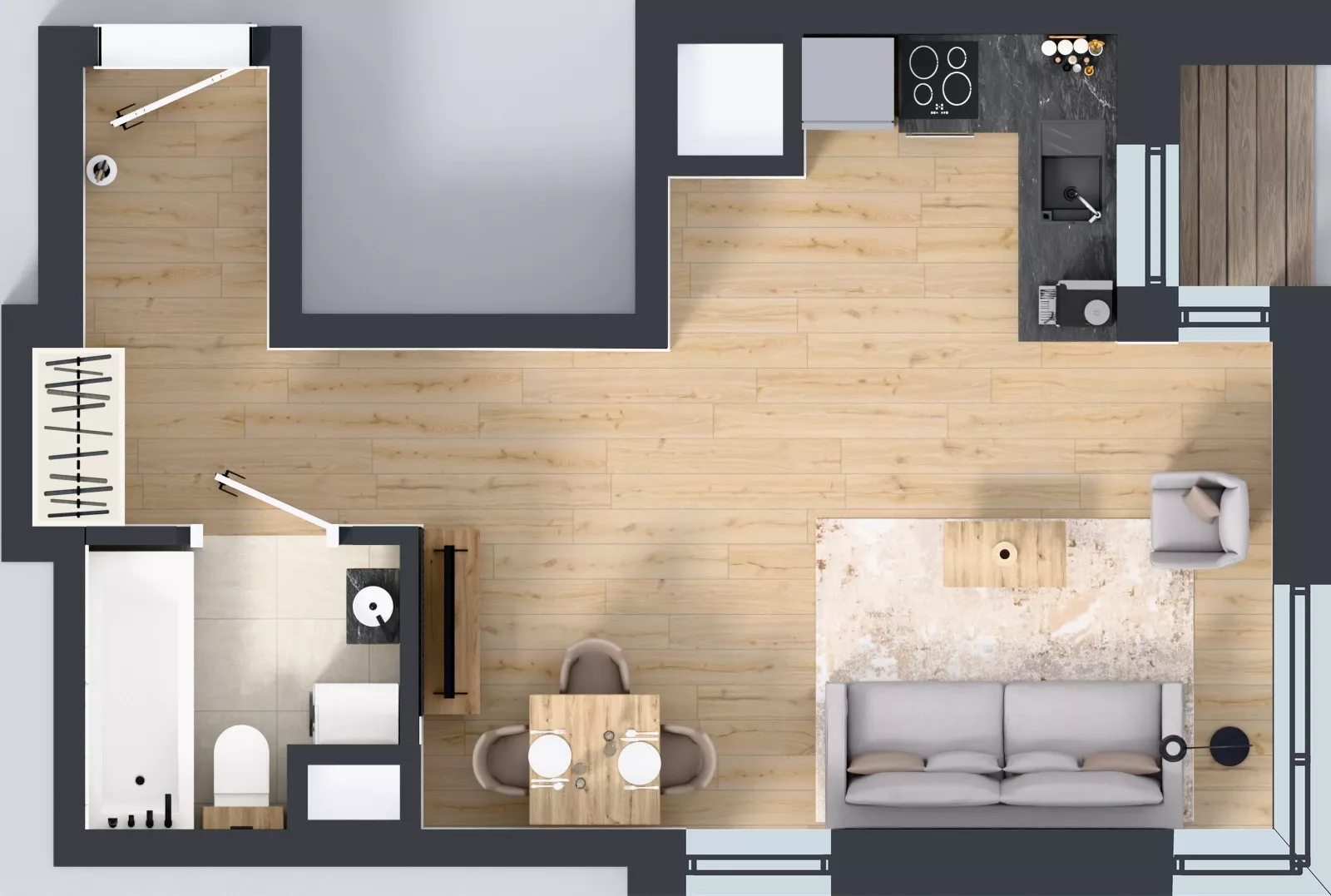 1 pokój, mieszkanie 31,28 m², piętro 10, oferta nr A2/232, Zaspa Wysoko, Gdańsk, Zaspa, Zaspa-Młyniec, aleja Jana Pawła II
