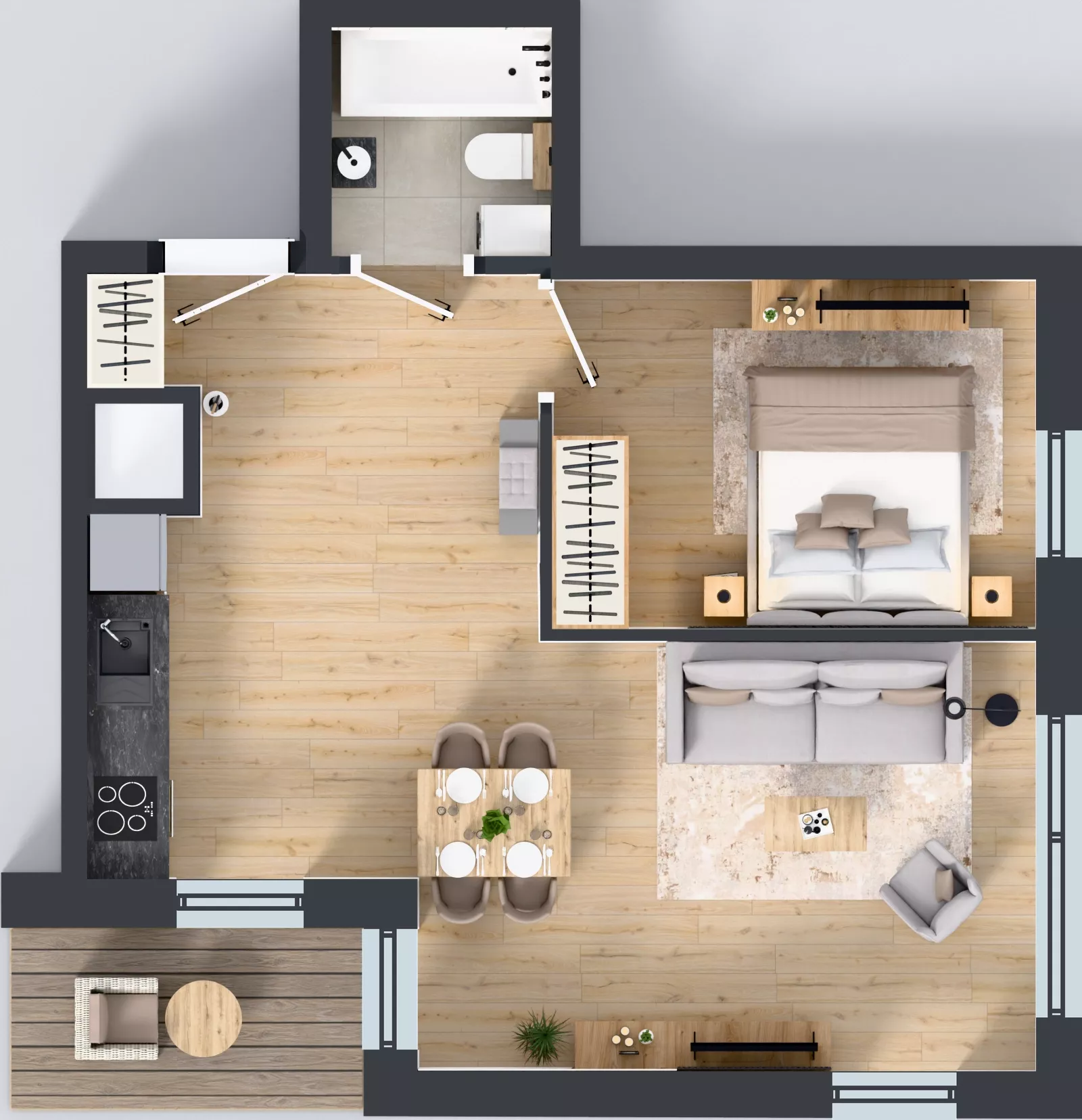 2 pokoje, mieszkanie 43,86 m², piętro 10, oferta nr A2/233, Zaspa Wysoko, Gdańsk, Zaspa, Zaspa-Młyniec, aleja Jana Pawła II