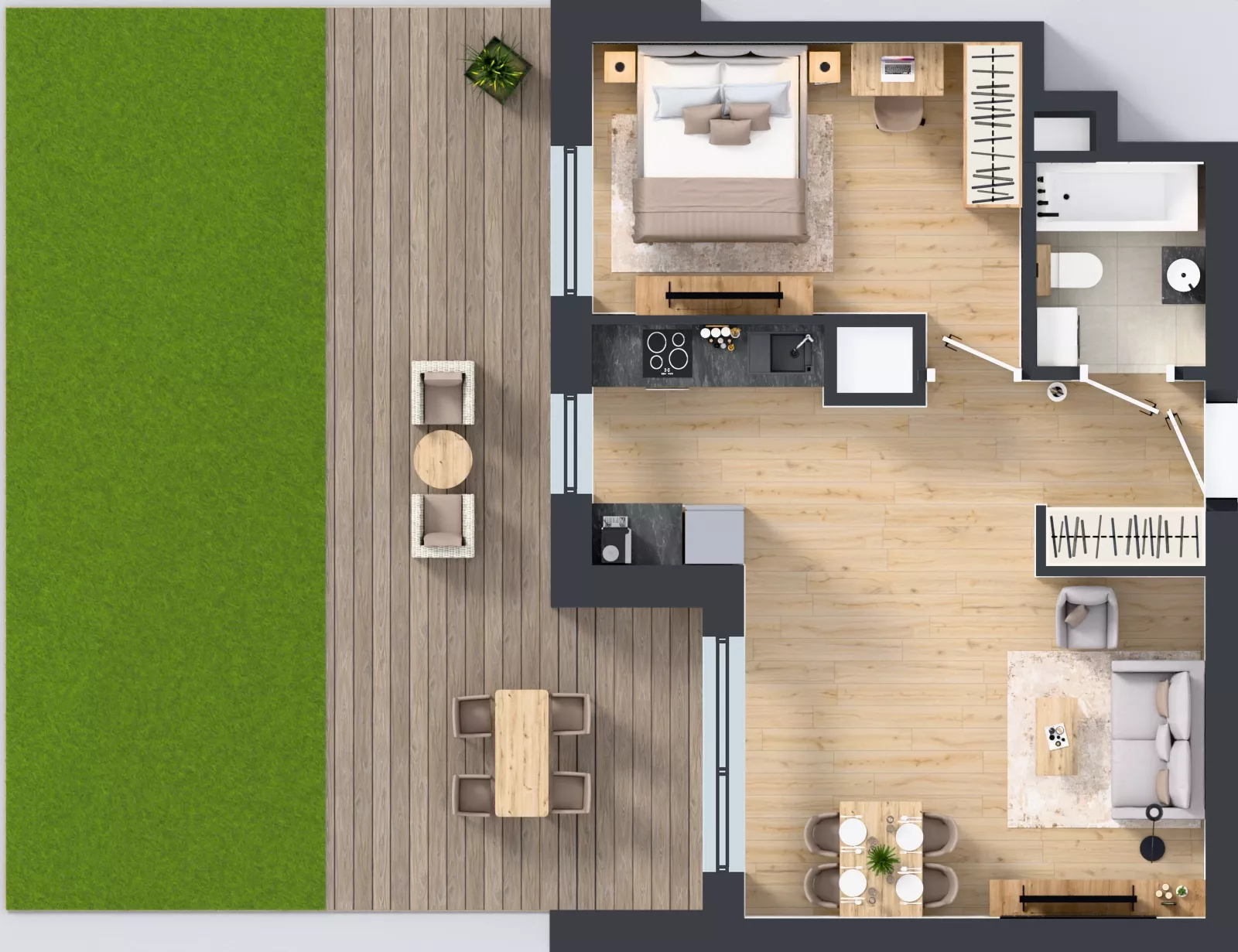 2 pokoje, apartament 44,33 m², piętro 1, oferta nr A1/1, Zaspa Wysoko, Gdańsk, Zaspa, Zaspa-Młyniec, aleja Jana Pawła II