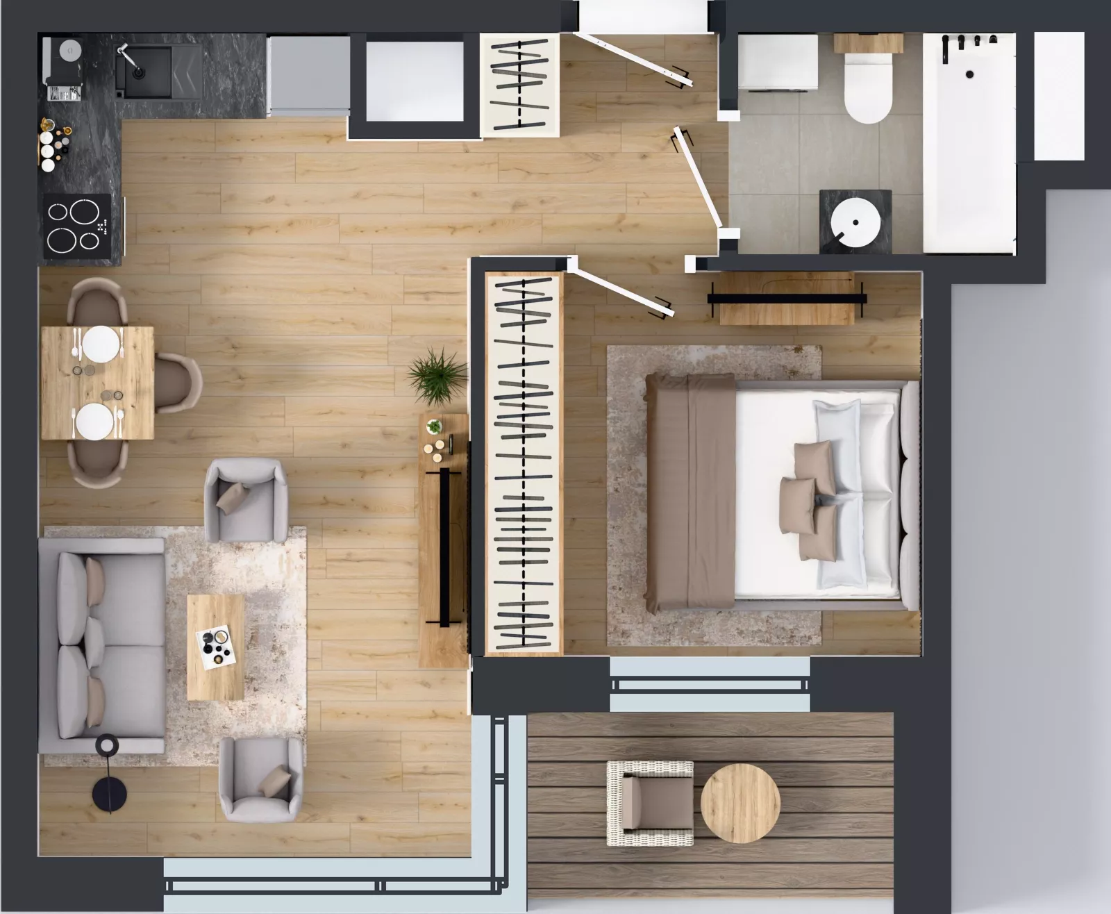 2 pokoje, mieszkanie 35,92 m², piętro 6, oferta nr A1/46, Zaspa Wysoko, Gdańsk, Zaspa, Zaspa-Młyniec, aleja Jana Pawła II