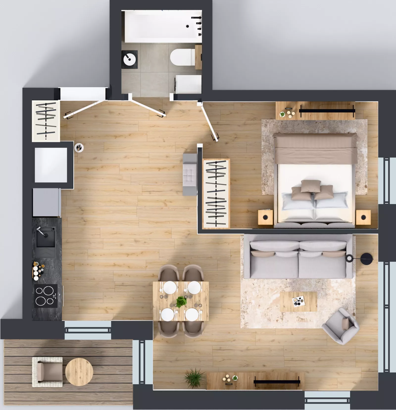 2 pokoje, mieszkanie 43,67 m², piętro 8, oferta nr A1/71, Zaspa Wysoko, Gdańsk, Zaspa, Zaspa-Młyniec, aleja Jana Pawła II