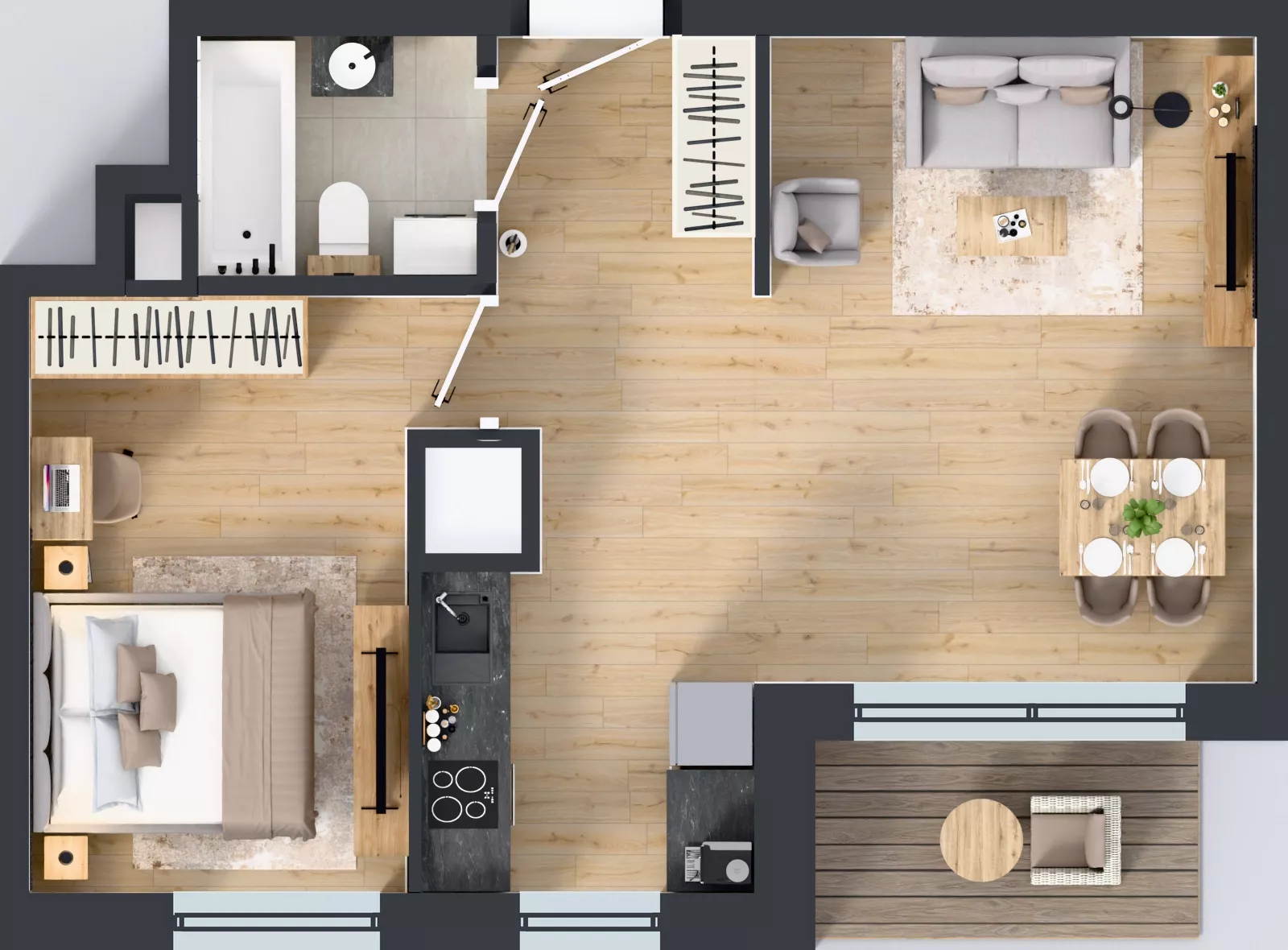 2 pokoje, mieszkanie 45,33 m², piętro 4, oferta nr A2/171, Zaspa Wysoko, Gdańsk, Zaspa, Zaspa-Młyniec, aleja Jana Pawła II