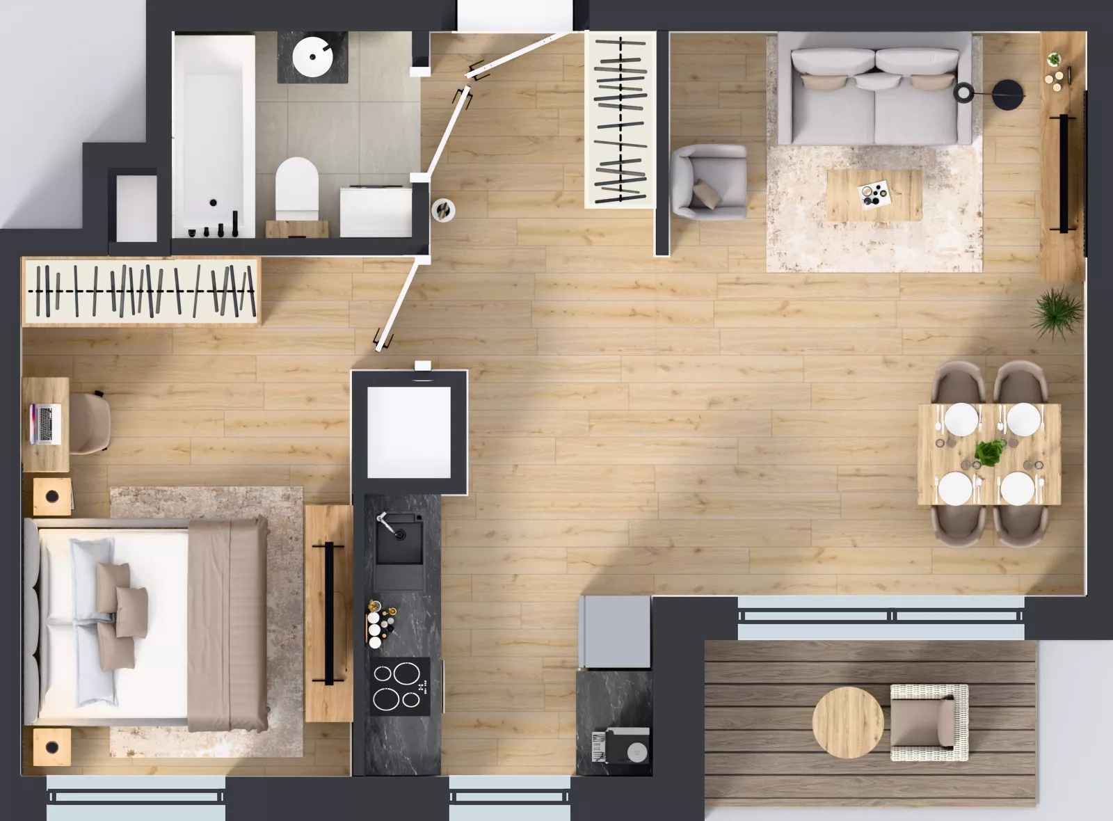 2 pokoje, mieszkanie 45,91 m², piętro 8, oferta nr A2/207, Zaspa Wysoko, Gdańsk, Zaspa, Zaspa-Młyniec, aleja Jana Pawła II