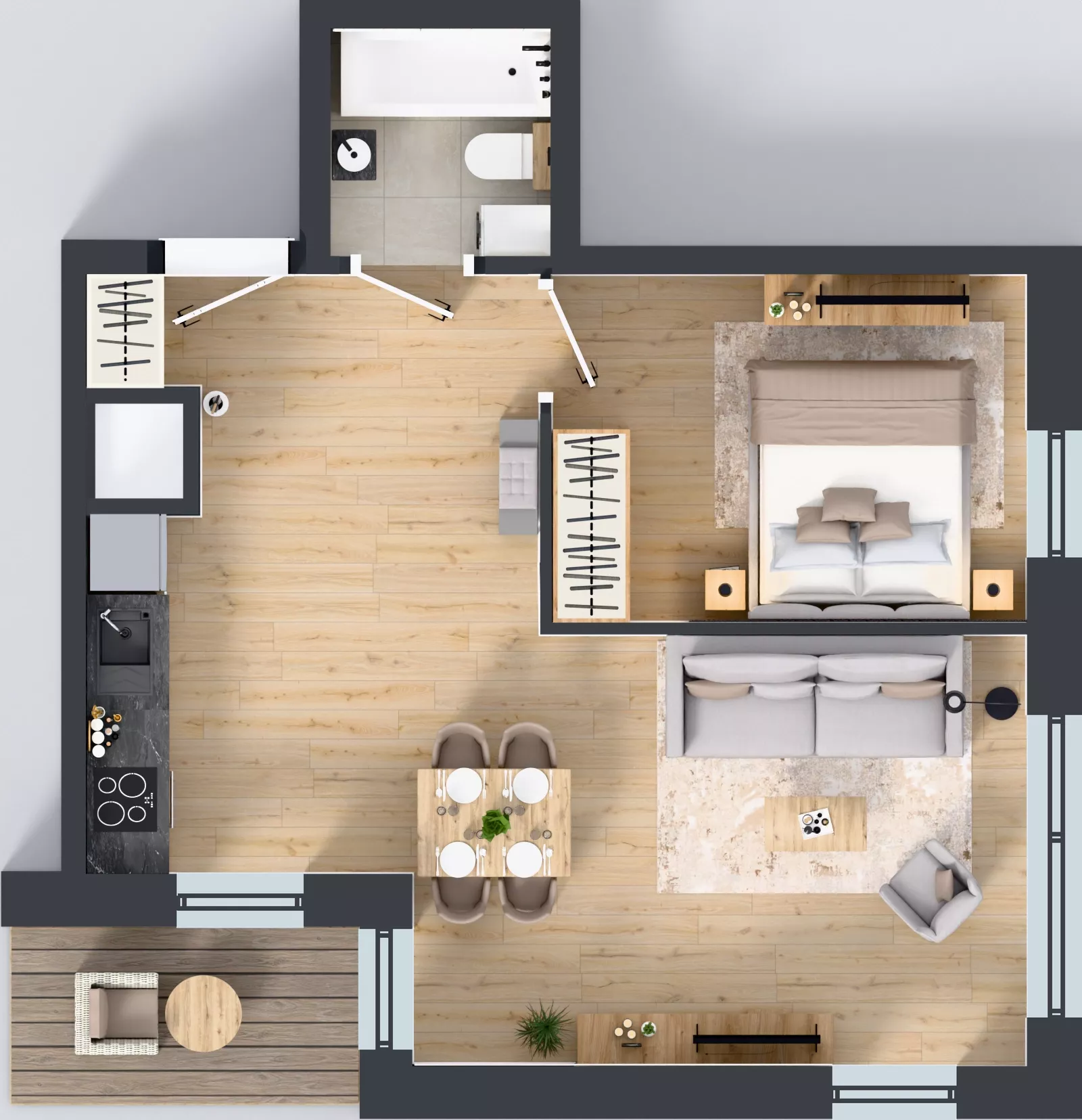 2 pokoje, mieszkanie 43,30 m², piętro 6, oferta nr A2/197, Zaspa Wysoko, Gdańsk, Zaspa, Zaspa-Młyniec, aleja Jana Pawła II