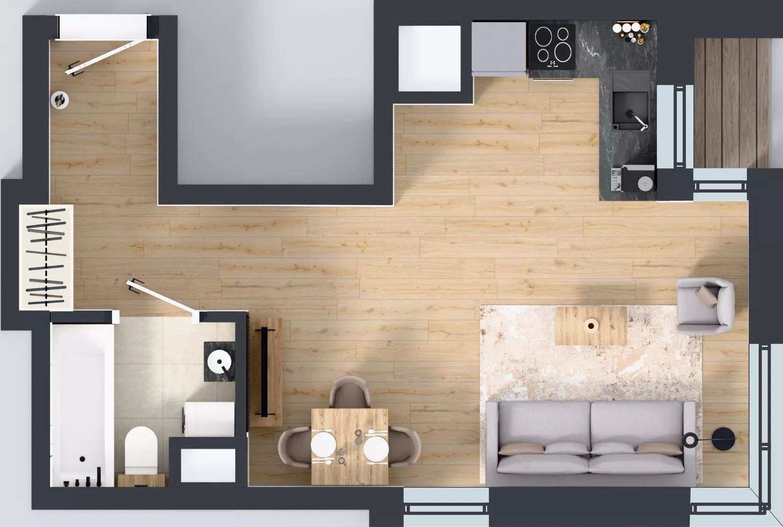 1 pokój, mieszkanie 31,03 m², piętro 8, oferta nr A2/214, Zaspa Wysoko, Gdańsk, Zaspa, Zaspa-Młyniec, aleja Jana Pawła II