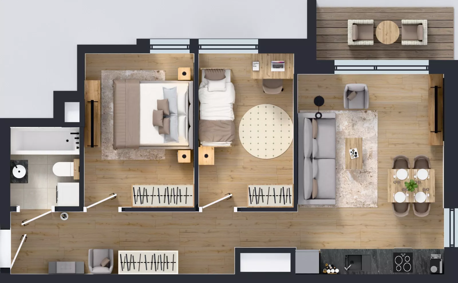 3 pokoje, mieszkanie 53,37 m², piętro 10, oferta nr A2/228, Zaspa Wysoko, Gdańsk, Zaspa, Zaspa-Młyniec, aleja Jana Pawła II