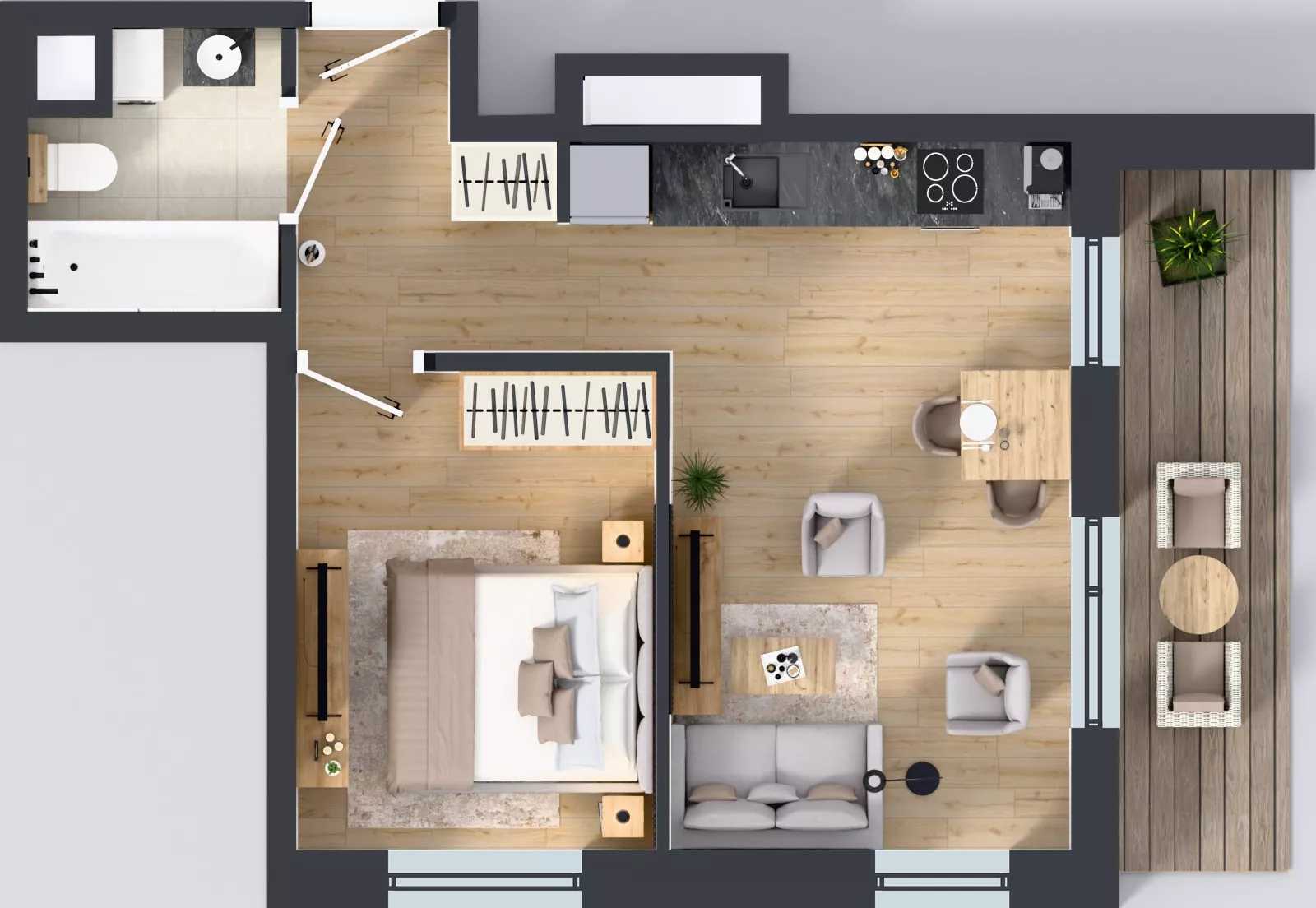 2 pokoje, mieszkanie 35,82 m², piętro 7, oferta nr A1/60, Zaspa Wysoko, Gdańsk, Zaspa, Zaspa-Młyniec, aleja Jana Pawła II