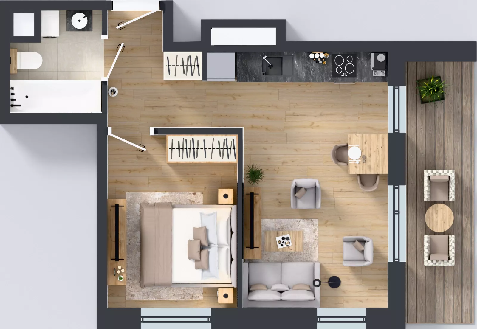 2 pokoje, mieszkanie 35,82 m², piętro 8, oferta nr A1/69, Zaspa Wysoko, Gdańsk, Zaspa, Zaspa-Młyniec, aleja Jana Pawła II