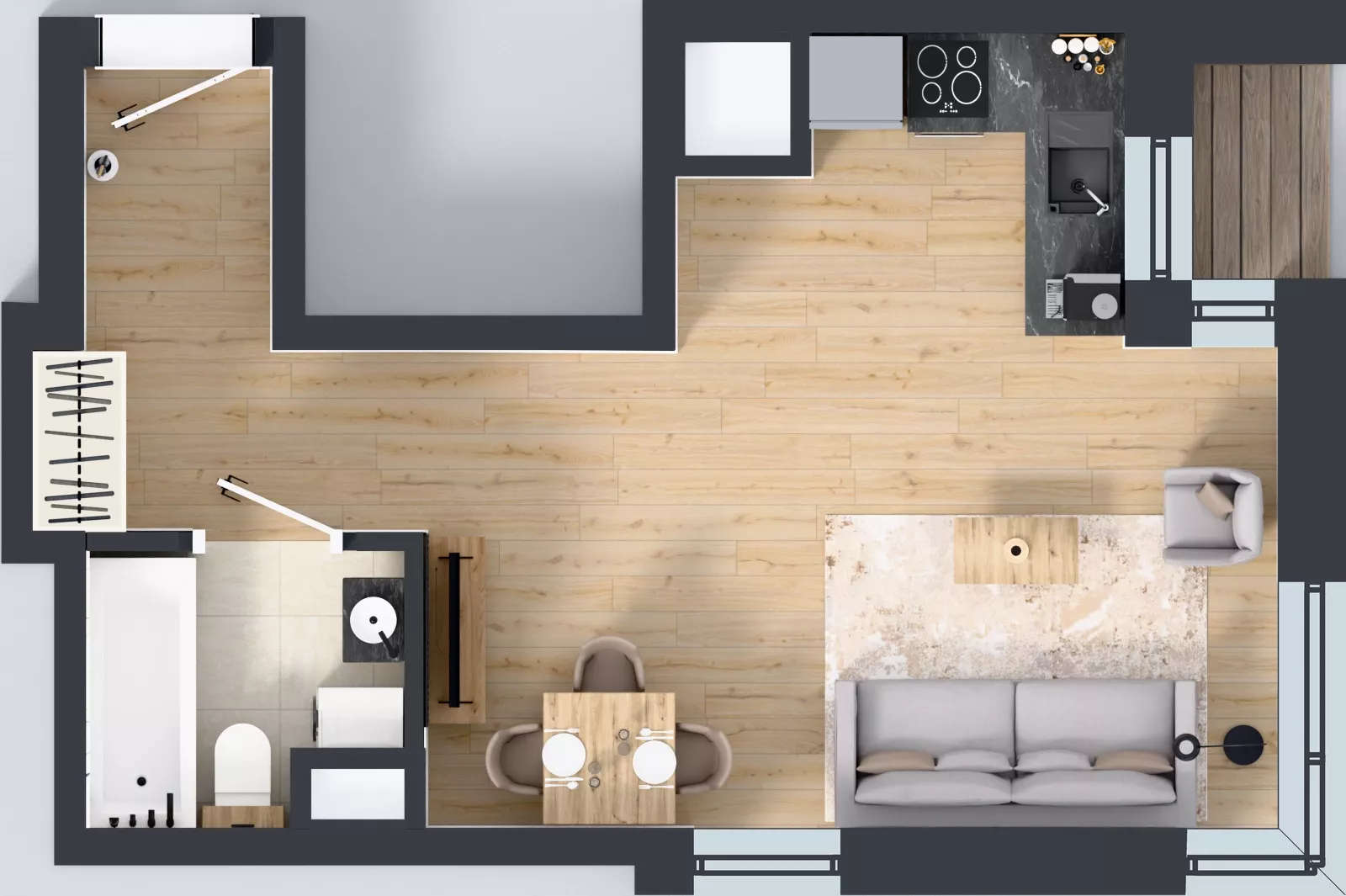 1 pokój, mieszkanie 30,50 m², piętro 5, oferta nr A2/187, Zaspa Wysoko, Gdańsk, Zaspa, Zaspa-Młyniec, aleja Jana Pawła II