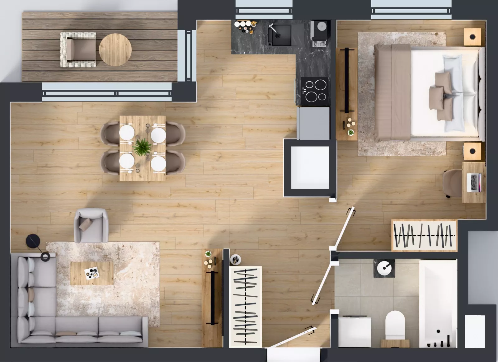 2 pokoje, mieszkanie 44,19 m², piętro 13, oferta nr A2/256, Zaspa Wysoko, Gdańsk, Zaspa, Zaspa-Młyniec, aleja Jana Pawła II