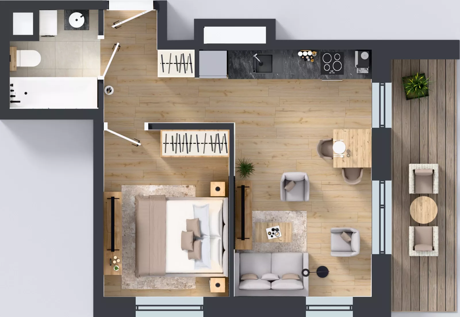 2 pokoje, mieszkanie 35,57 m², piętro 4, oferta nr A1/33, Zaspa Wysoko, Gdańsk, Zaspa, Zaspa-Młyniec, aleja Jana Pawła II