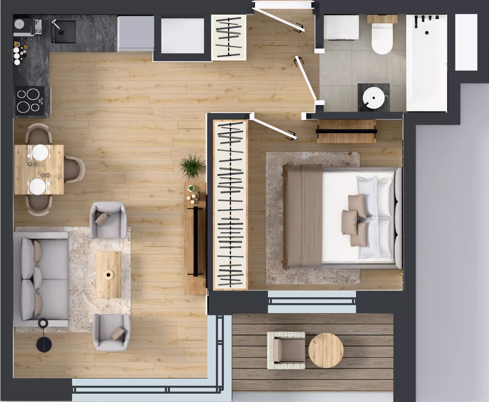 2 pokoje, mieszkanie 36,13 m², piętro 8, oferta nr A1/64, Zaspa Wysoko, Gdańsk, Zaspa, Zaspa-Młyniec, aleja Jana Pawła II