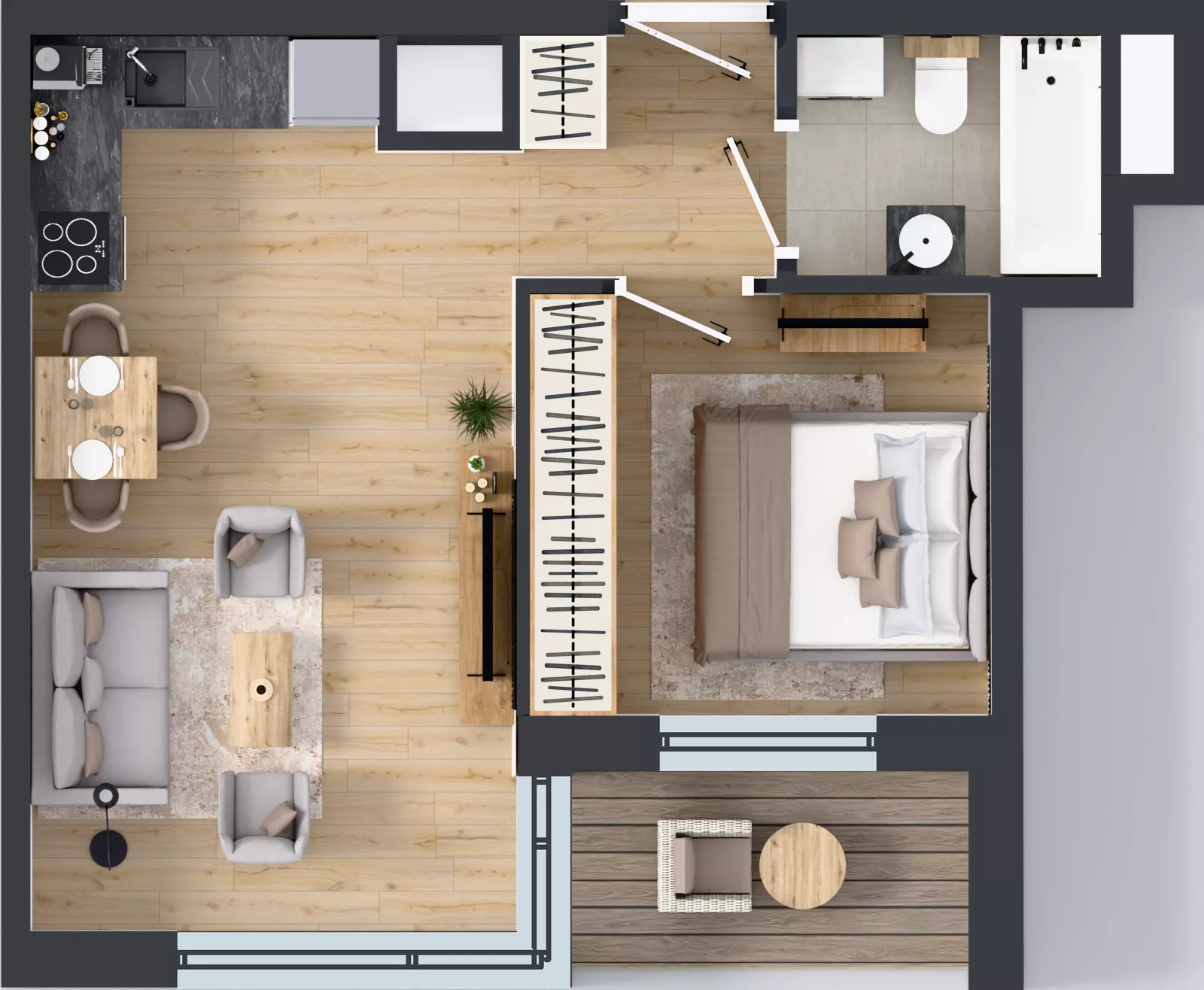 2 pokoje, mieszkanie 36,23 m², piętro 14, oferta nr A1/116, Zaspa Wysoko, Gdańsk, Zaspa, Zaspa-Młyniec, aleja Jana Pawła II