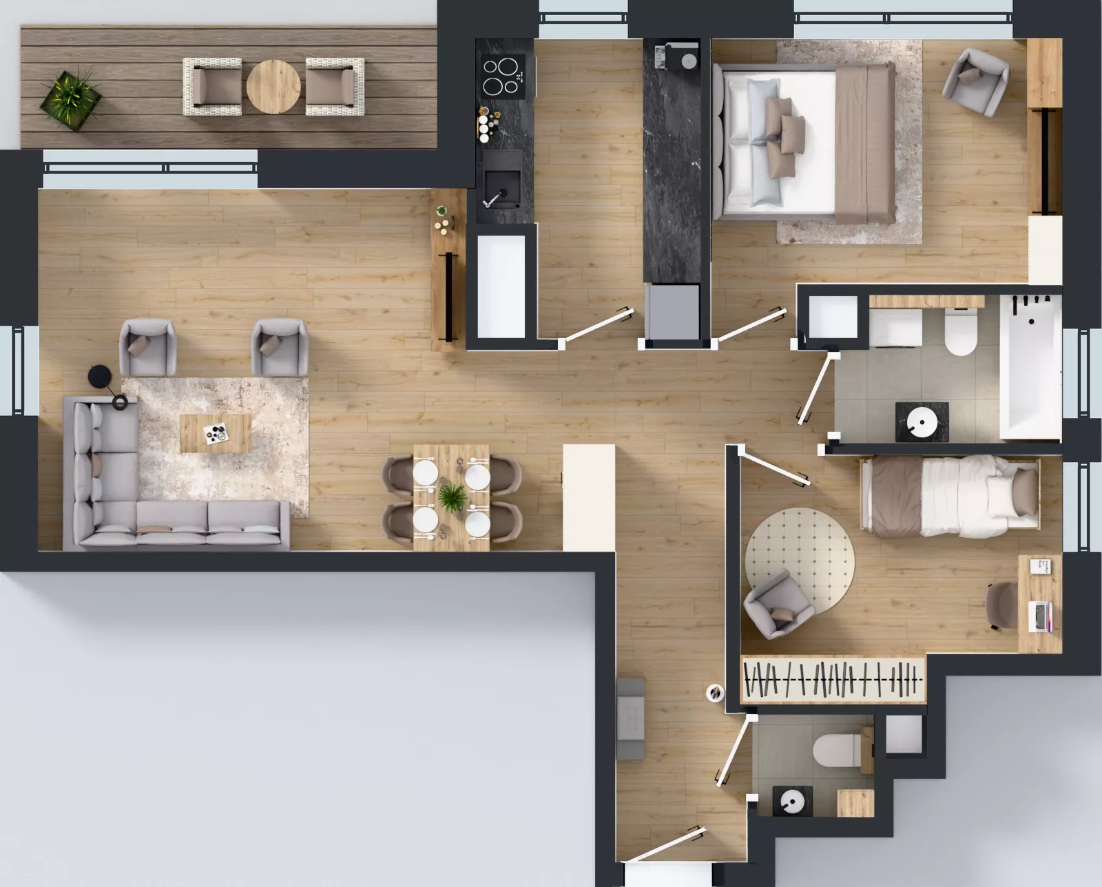 3 pokoje, mieszkanie 64,87 m², piętro 5, oferta nr A2/182, Zaspa Wysoko, Gdańsk, Zaspa, Zaspa-Młyniec, aleja Jana Pawła II