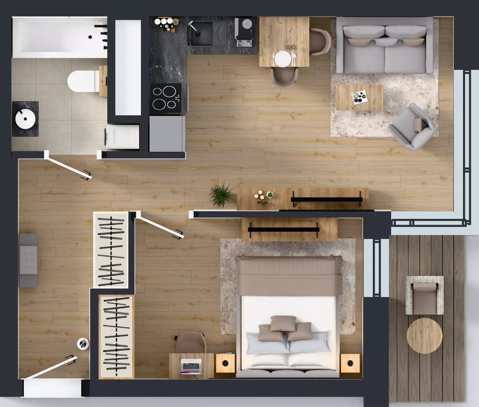 2 pokoje, mieszkanie 38,45 m², piętro 5, oferta nr A2/184, Zaspa Wysoko, Gdańsk, Zaspa, Zaspa-Młyniec, aleja Jana Pawła II