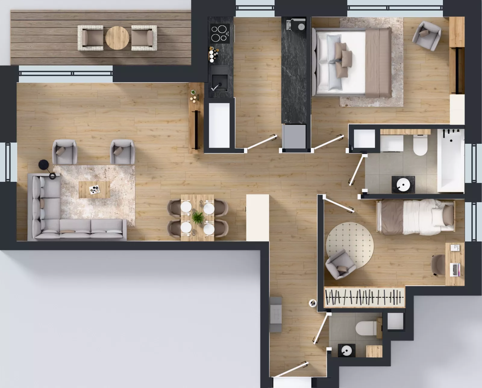 3 pokoje, apartament 64,87 m², piętro 3, oferta nr A1/20, Zaspa Wysoko, Gdańsk, Zaspa, Zaspa-Młyniec, aleja Jana Pawła II