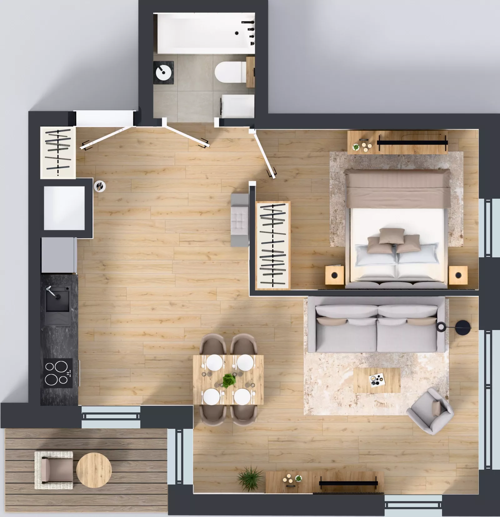2 pokoje, mieszkanie 43,86 m², piętro 10, oferta nr A1/89, Zaspa Wysoko, Gdańsk, Zaspa, Zaspa-Młyniec, aleja Jana Pawła II
