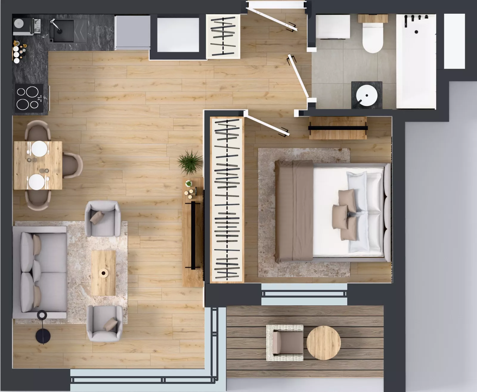 2 pokoje, mieszkanie 36,23 m², piętro 13, oferta nr A1/108, Zaspa Wysoko, Gdańsk, Zaspa, Zaspa-Młyniec, aleja Jana Pawła II