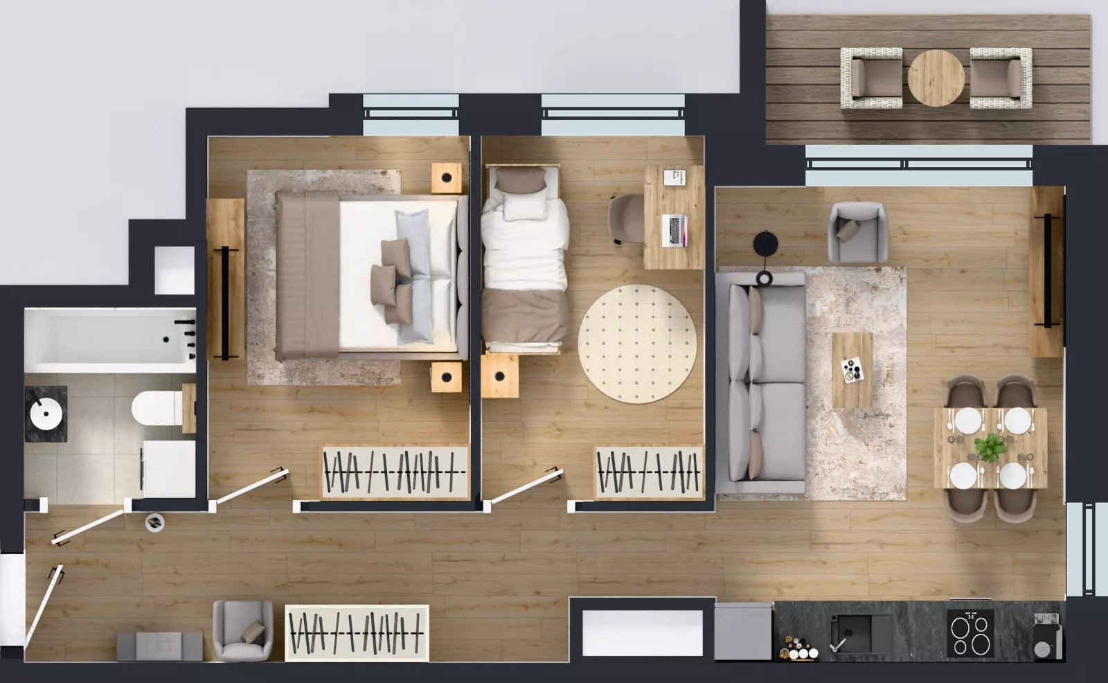 3 pokoje, mieszkanie 52,50 m², piętro 4, oferta nr A2/174, Zaspa Wysoko, Gdańsk, Zaspa, Zaspa-Młyniec, aleja Jana Pawła II