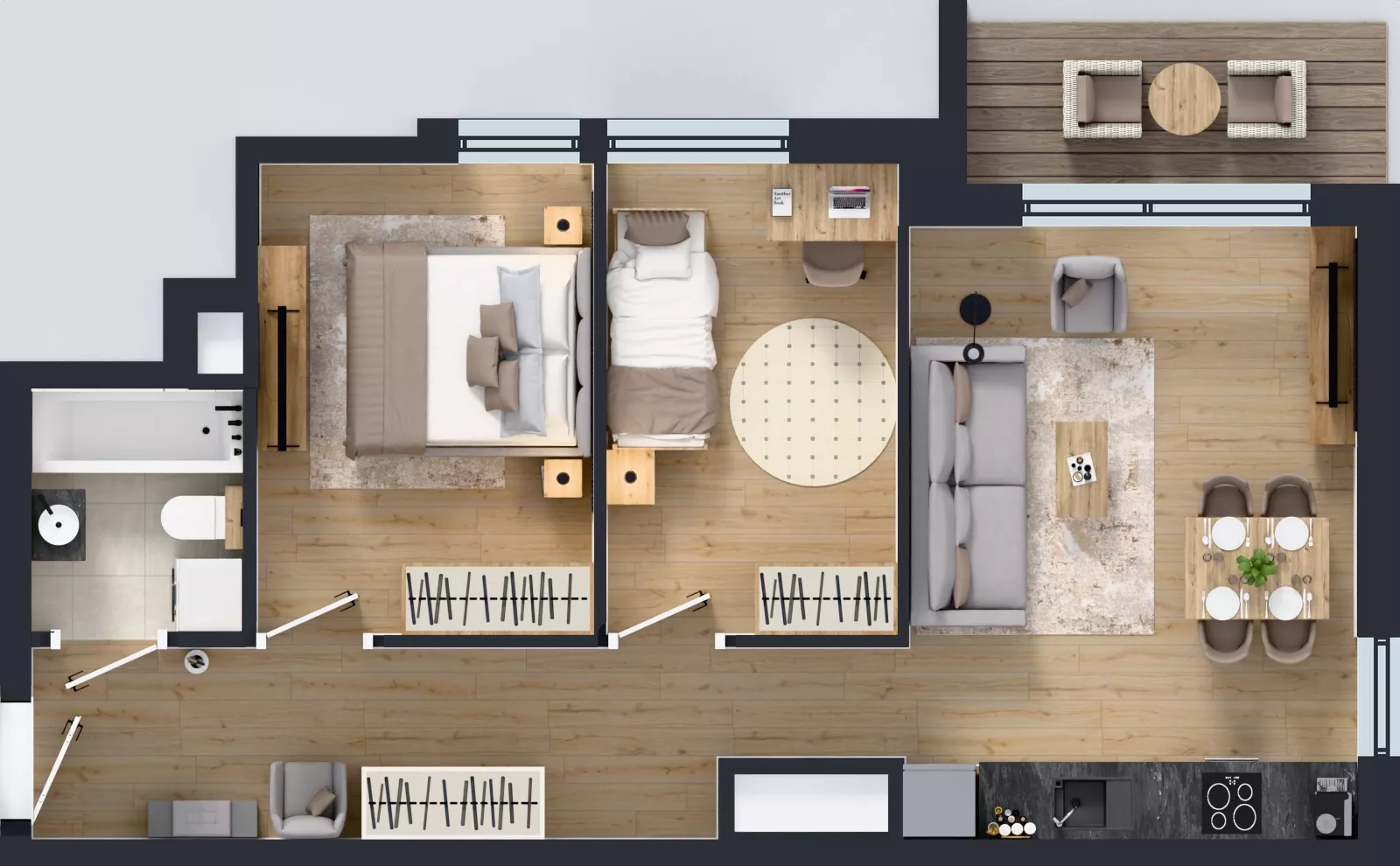 3 pokoje, mieszkanie 53,37 m², piętro 10, oferta nr A1/84, Zaspa Wysoko, Gdańsk, Zaspa, Zaspa-Młyniec, aleja Jana Pawła II
