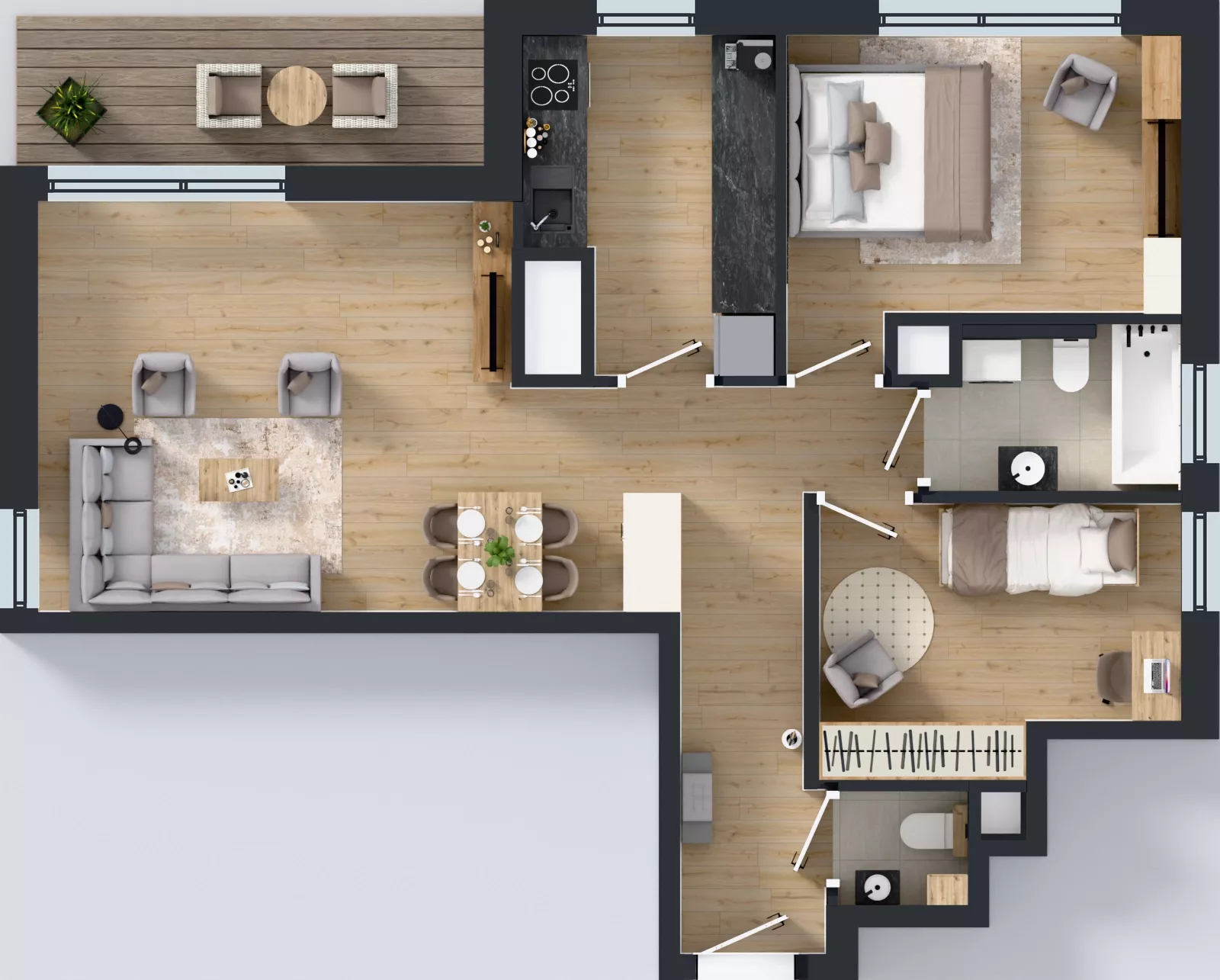 3 pokoje, mieszkanie 66,11 m², piętro 10, oferta nr A2/227, Zaspa Wysoko, Gdańsk, Zaspa, Zaspa-Młyniec, aleja Jana Pawła II