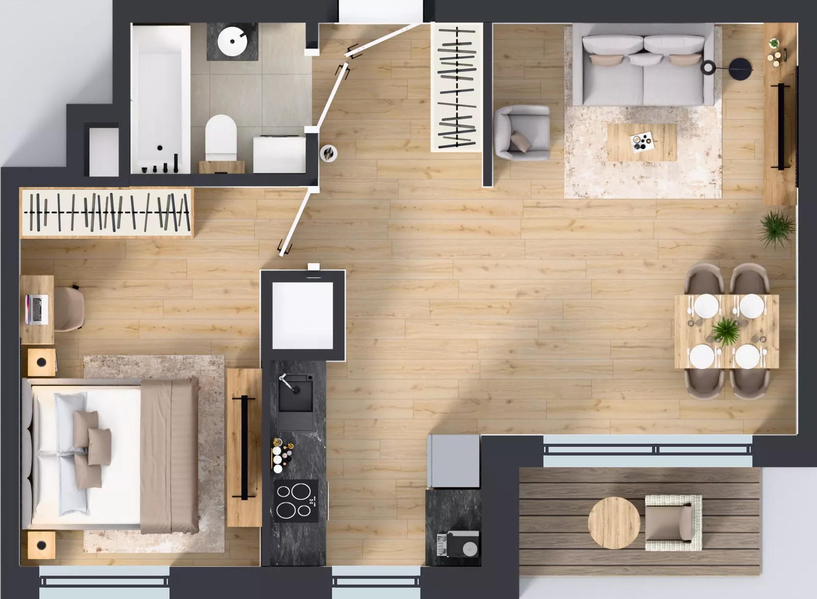 2 pokoje, mieszkanie 45,91 m², piętro 7, oferta nr A2/198, Zaspa Wysoko, Gdańsk, Zaspa, Zaspa-Młyniec, aleja Jana Pawła II