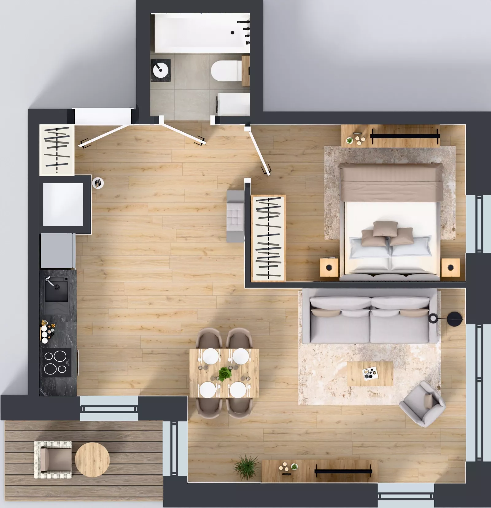 2 pokoje, mieszkanie 43,30 m², piętro 6, oferta nr A1/53, Zaspa Wysoko, Gdańsk, Zaspa, Zaspa-Młyniec, aleja Jana Pawła II