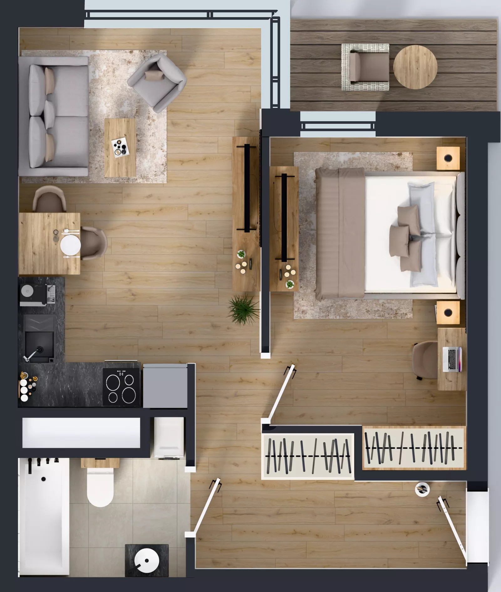 2 pokoje, mieszkanie 38,81 m², piętro 11, oferta nr A1/94, Zaspa Wysoko, Gdańsk, Zaspa, Zaspa-Młyniec, aleja Jana Pawła II