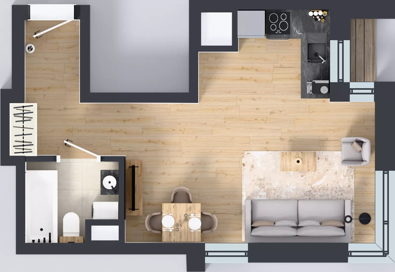 1 pokój, mieszkanie 30,48 m², piętro 2, oferta nr A2/160, Zaspa Wysoko, Gdańsk, Zaspa, Zaspa-Młyniec, aleja Jana Pawła II