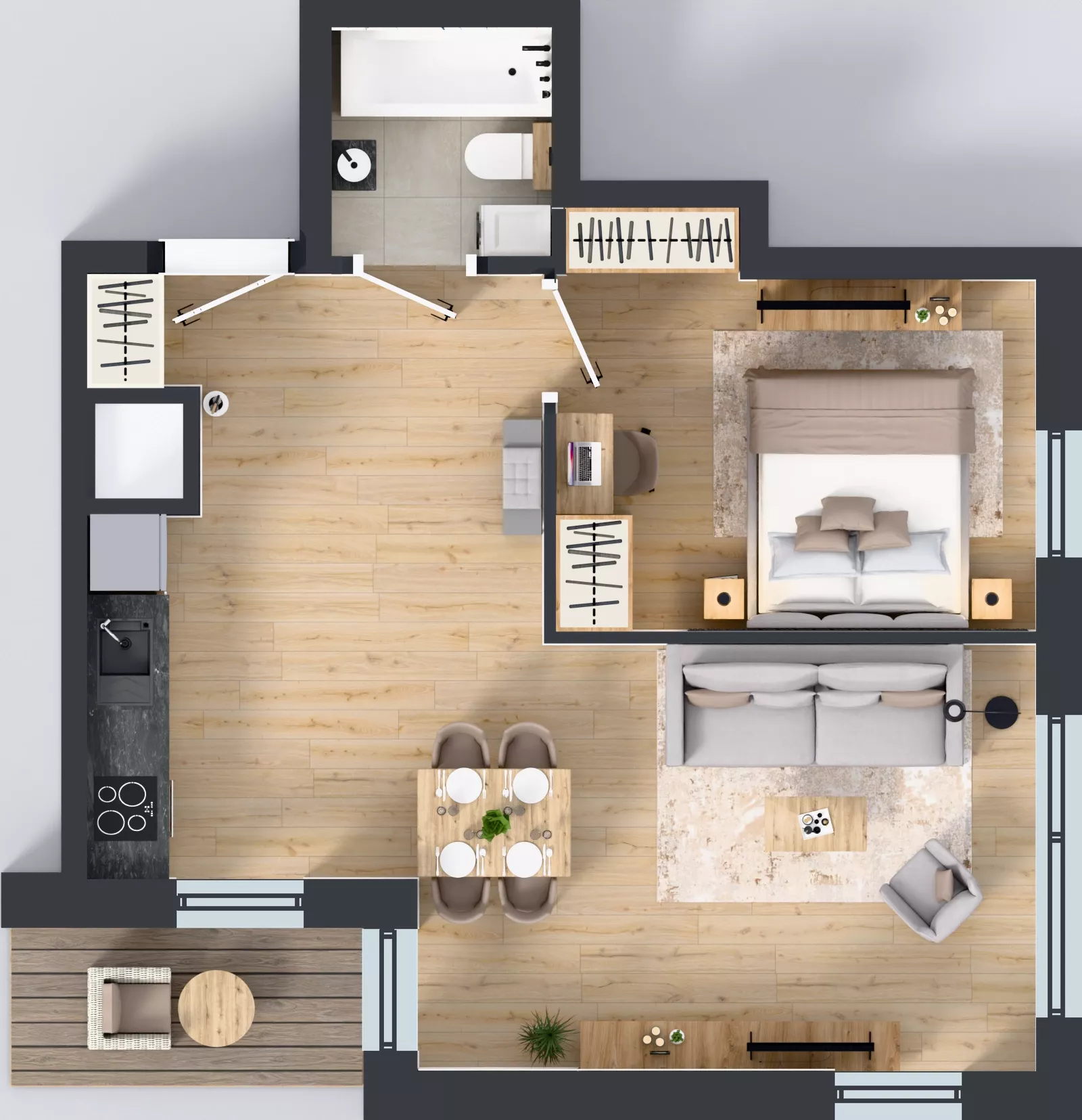 2 pokoje, apartament 44,64 m², piętro 15, oferta nr A1/130, Zaspa Wysoko, Gdańsk, Zaspa, Zaspa-Młyniec, aleja Jana Pawła II