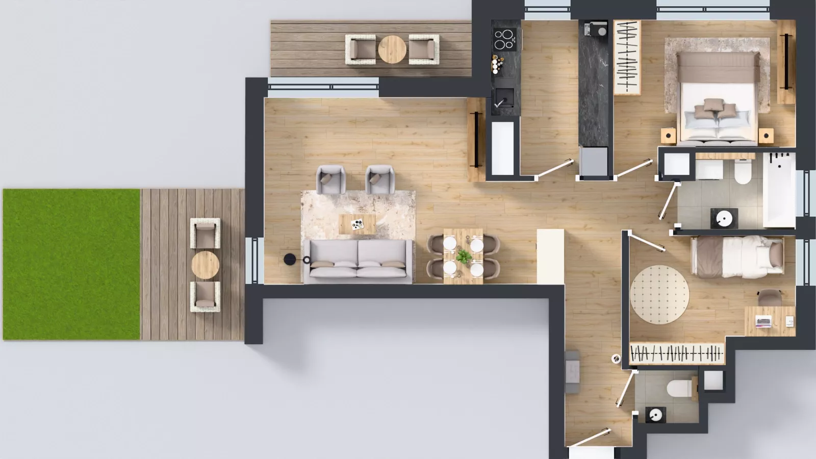 3 pokoje, apartament 64,68 m², piętro 1, oferta nr A2/147, Zaspa Wysoko, Gdańsk, Zaspa, Zaspa-Młyniec, aleja Jana Pawła II