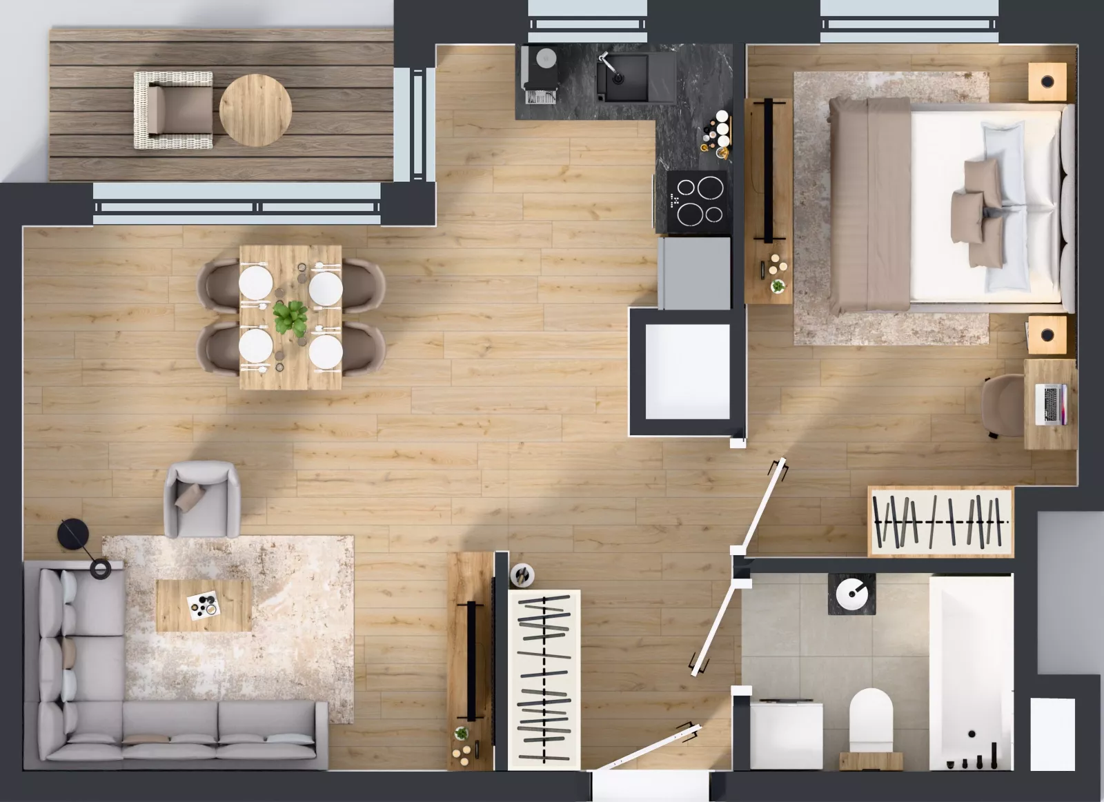 2 pokoje, mieszkanie 44,18 m², piętro 11, oferta nr A1/95, Zaspa Wysoko, Gdańsk, Zaspa, Zaspa-Młyniec, aleja Jana Pawła II