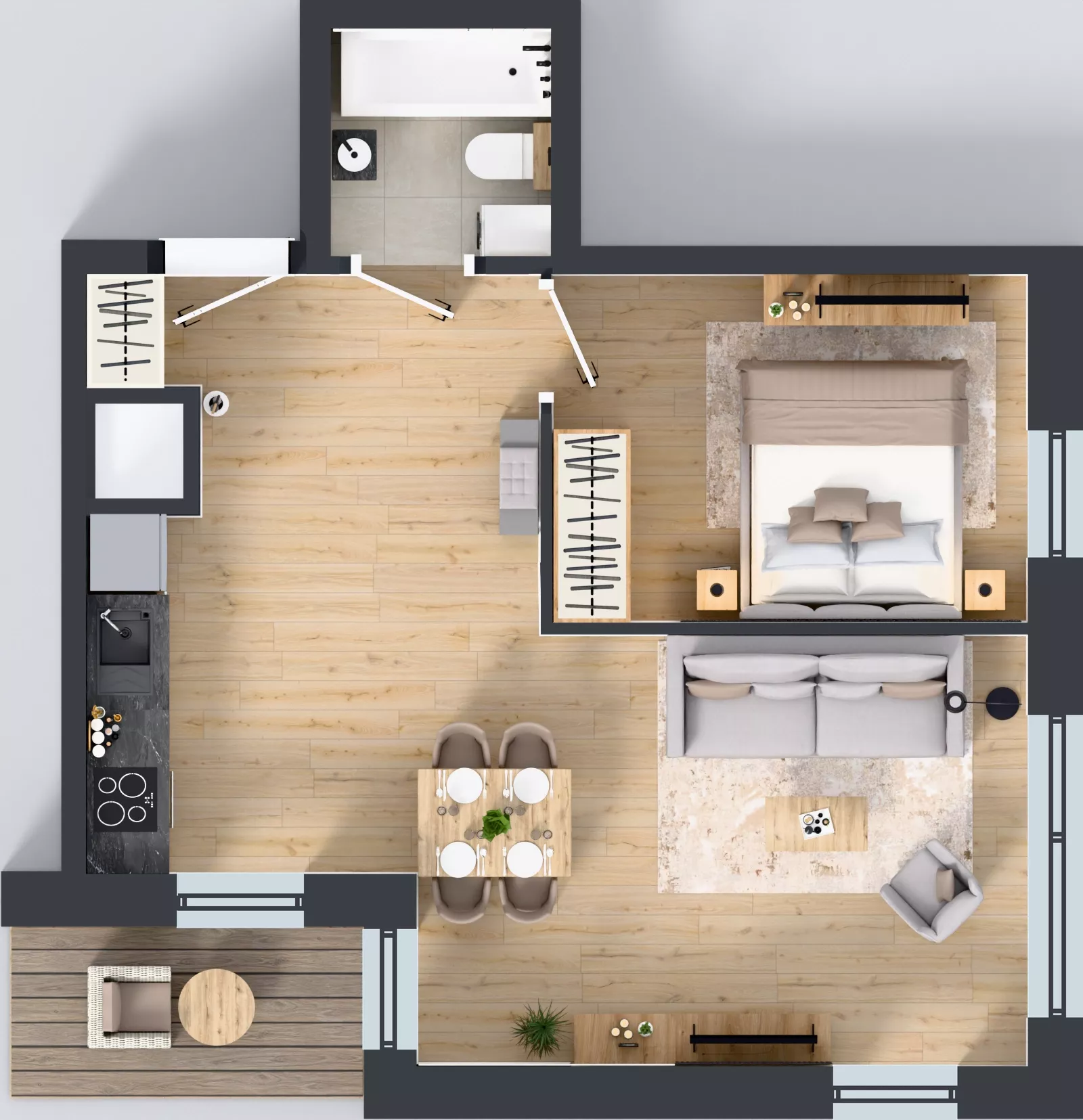 2 pokoje, mieszkanie 43,29 m², piętro 3, oferta nr A2/170, Zaspa Wysoko, Gdańsk, Zaspa, Zaspa-Młyniec, aleja Jana Pawła II