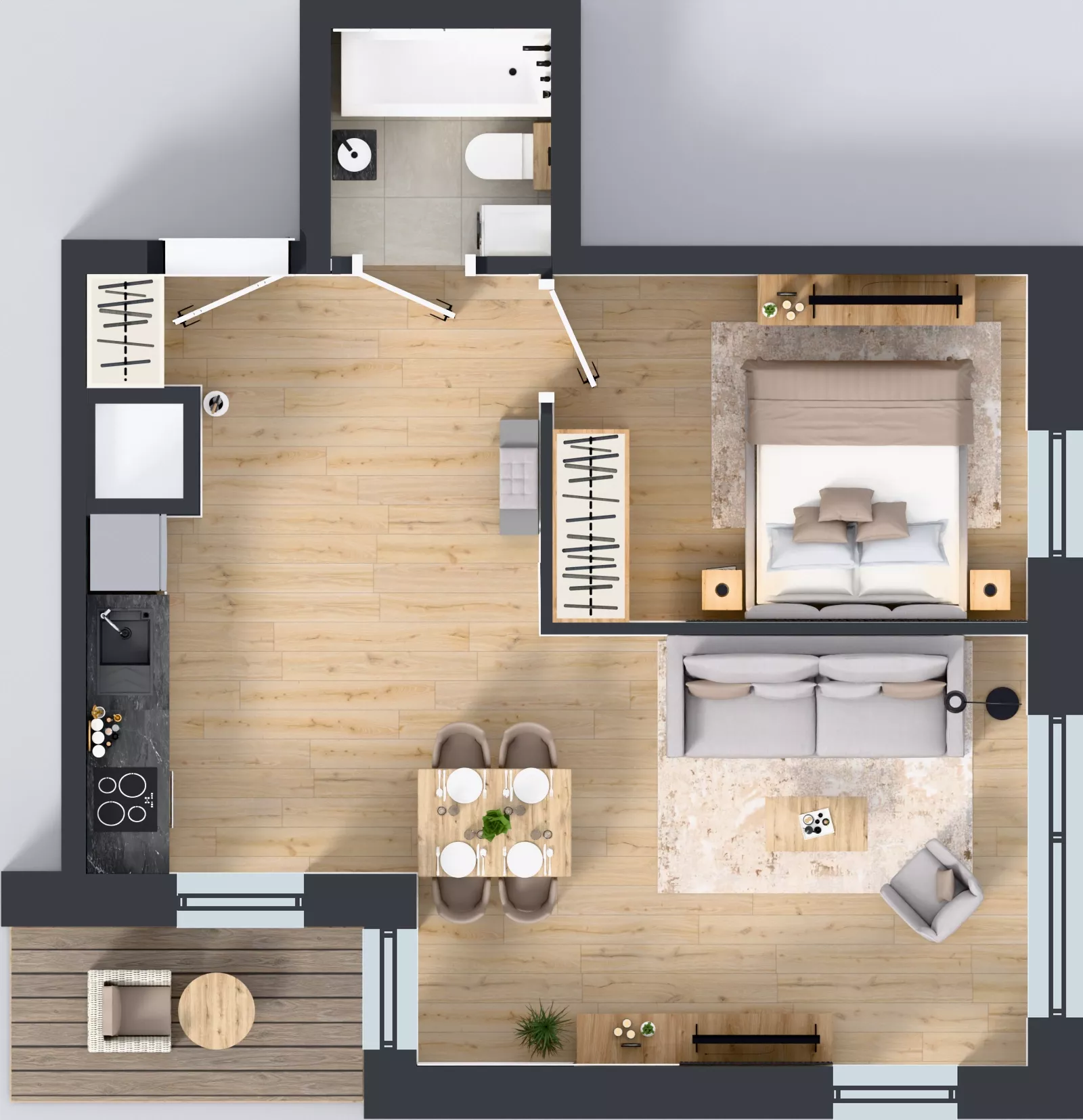 2 pokoje, mieszkanie 43,29 m², piętro 4, oferta nr A2/179, Zaspa Wysoko, Gdańsk, Zaspa, Zaspa-Młyniec, aleja Jana Pawła II