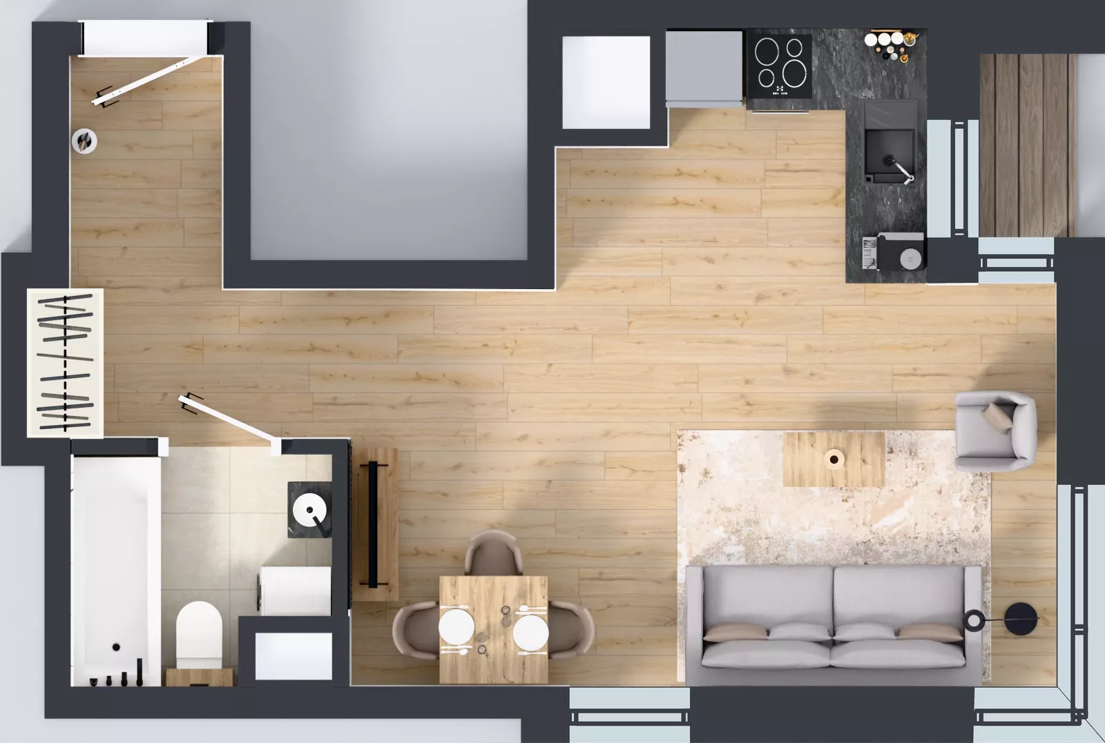 1 pokój, mieszkanie 31,03 m², piętro 7, oferta nr A2/205, Zaspa Wysoko, Gdańsk, Zaspa, Zaspa-Młyniec, aleja Jana Pawła II