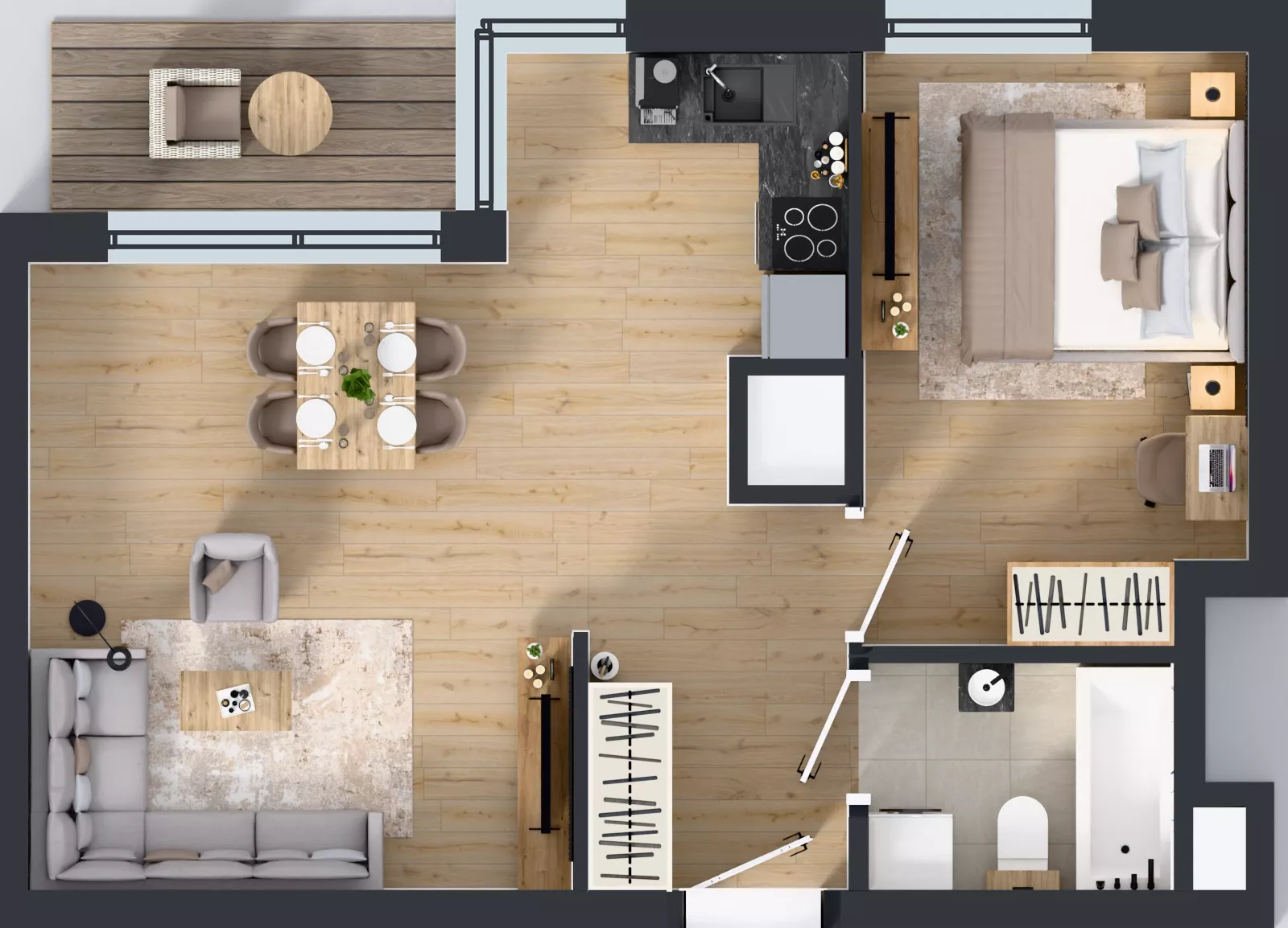 2 pokoje, mieszkanie 43,90 m², piętro 8, oferta nr A2/212, Zaspa Wysoko, Gdańsk, Zaspa, Zaspa-Młyniec, aleja Jana Pawła II