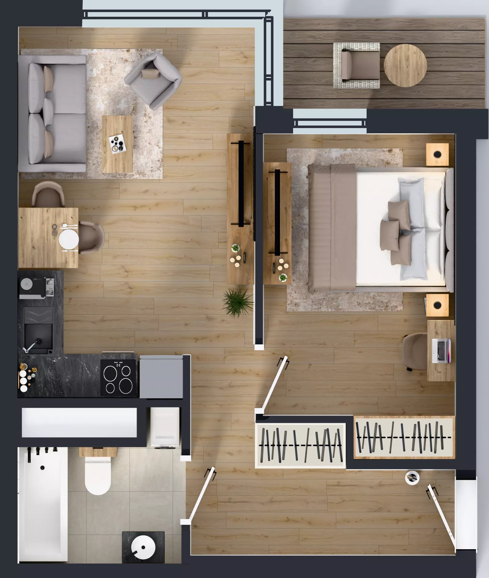 2 pokoje, mieszkanie 38,81 m², piętro 13, oferta nr A2/255, Zaspa Wysoko, Gdańsk, Zaspa, Zaspa-Młyniec, aleja Jana Pawła II