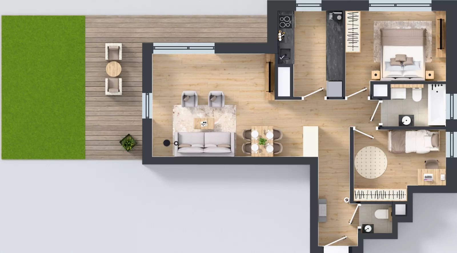 3 pokoje, apartament 64,72 m², piętro 1, oferta nr A1/3, Zaspa Wysoko, Gdańsk, Zaspa, Zaspa-Młyniec, aleja Jana Pawła II