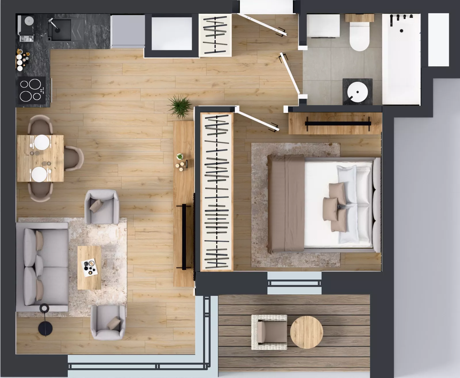 2 pokoje, mieszkanie 35,92 m², piętro 2, oferta nr A1/10, Zaspa Wysoko, Gdańsk, Zaspa, Zaspa-Młyniec, aleja Jana Pawła II