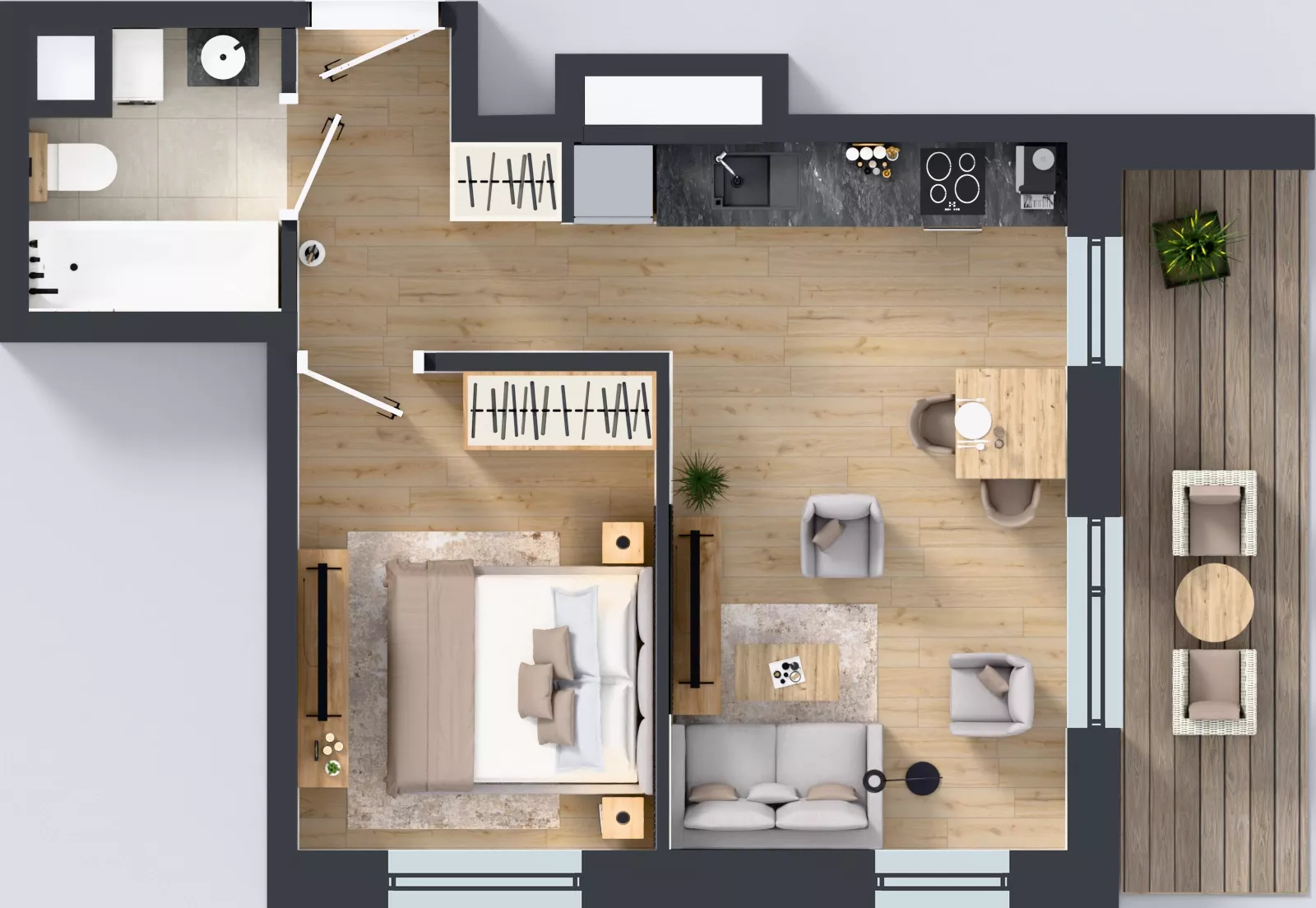 2 pokoje, mieszkanie 35,56 m², piętro 6, oferta nr A1/51, Zaspa Wysoko, Gdańsk, Zaspa, Zaspa-Młyniec, aleja Jana Pawła II