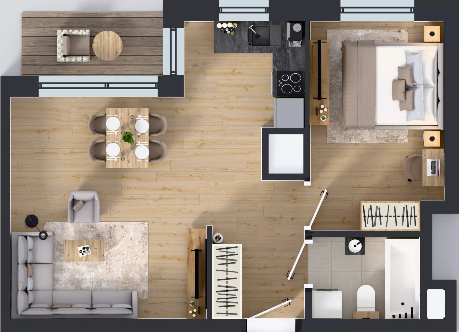 2 pokoje, mieszkanie 43,36 m², piętro 5, oferta nr A2/185, Zaspa Wysoko, Gdańsk, Zaspa, Zaspa-Młyniec, aleja Jana Pawła II