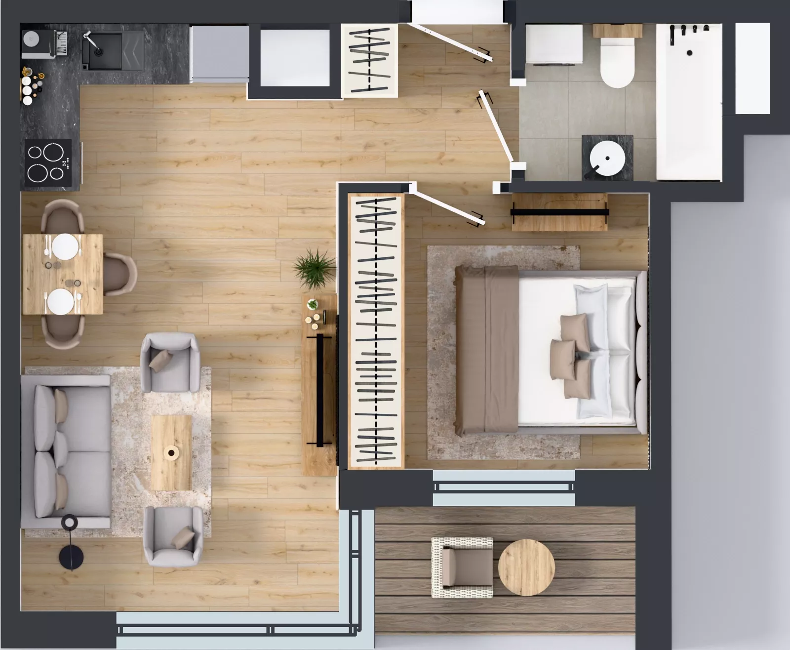 2 pokoje, mieszkanie 36,24 m², piętro 12, oferta nr A1/100, Zaspa Wysoko, Gdańsk, Zaspa, Zaspa-Młyniec, aleja Jana Pawła II