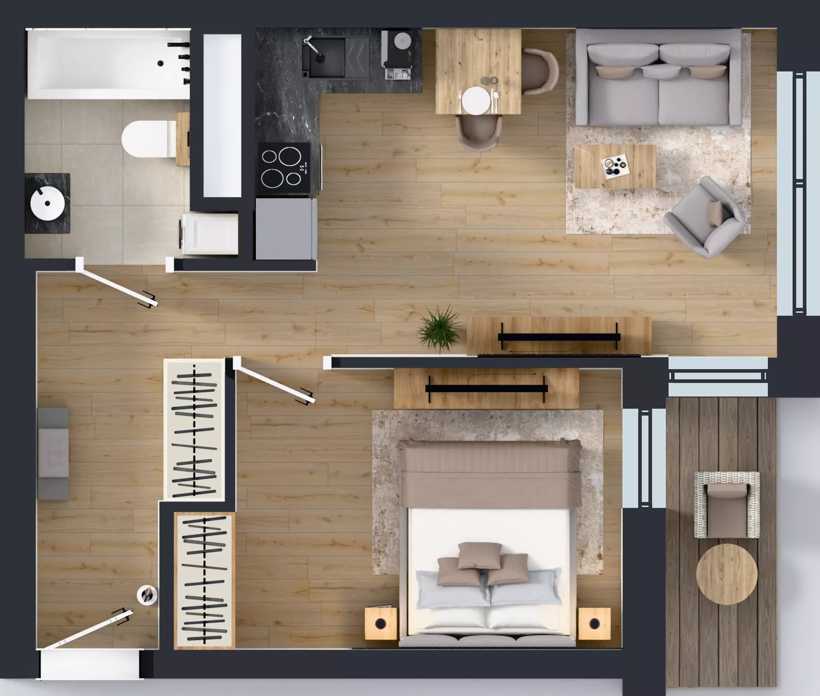 2 pokoje, mieszkanie 38,11 m², piętro 1, oferta nr A2/149, Zaspa Wysoko, Gdańsk, Zaspa, Zaspa-Młyniec, aleja Jana Pawła II
