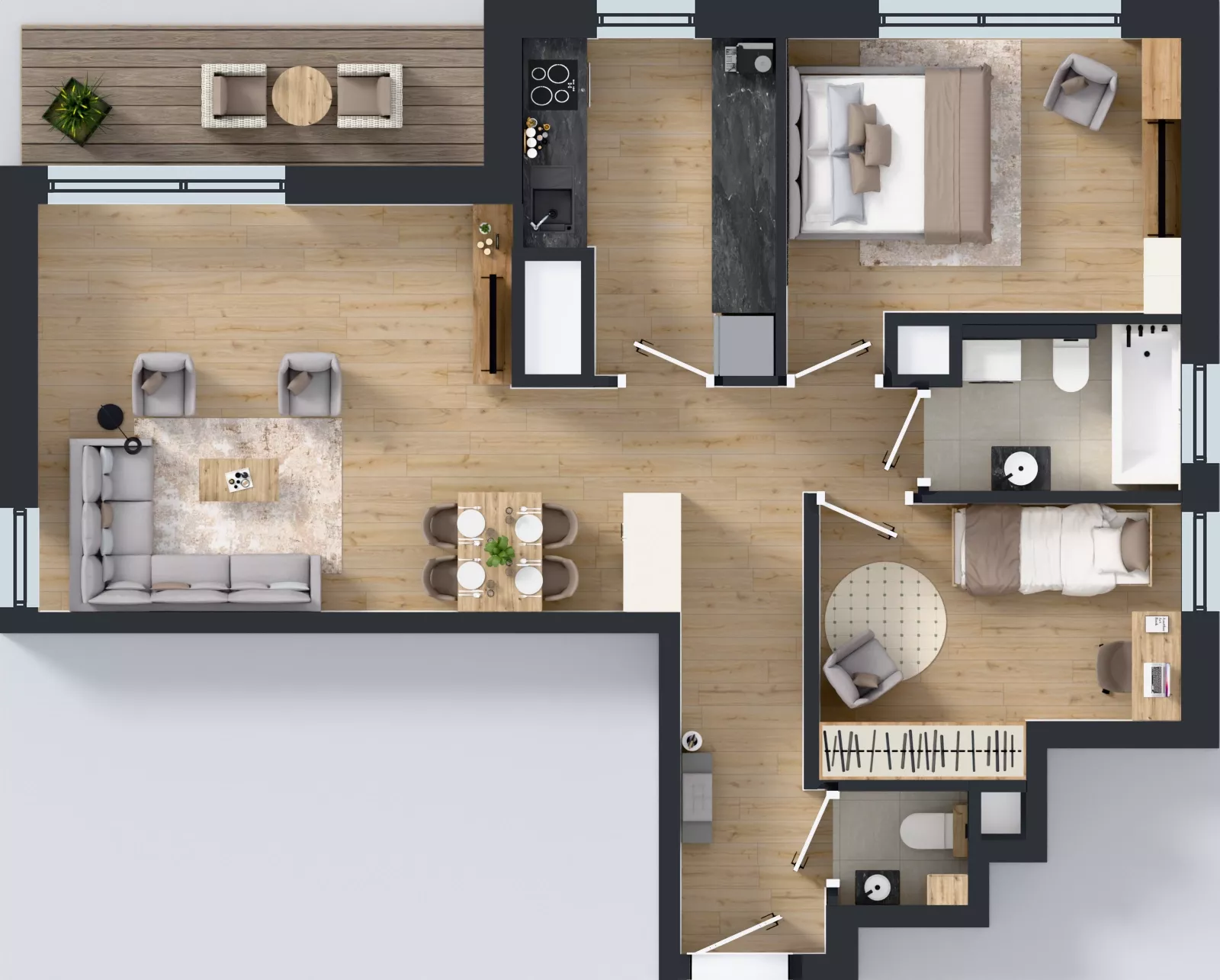3 pokoje, mieszkanie 65,68 m², piętro 9, oferta nr A1/74, Zaspa Wysoko, Gdańsk, Zaspa, Zaspa-Młyniec, aleja Jana Pawła II