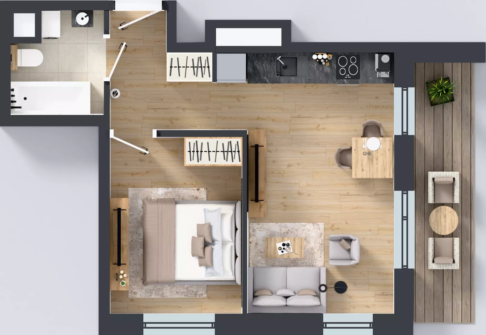 2 pokoje, mieszkanie 35,56 m², piętro 2, oferta nr A2/159, Zaspa Wysoko, Gdańsk, Zaspa, Zaspa-Młyniec, aleja Jana Pawła II