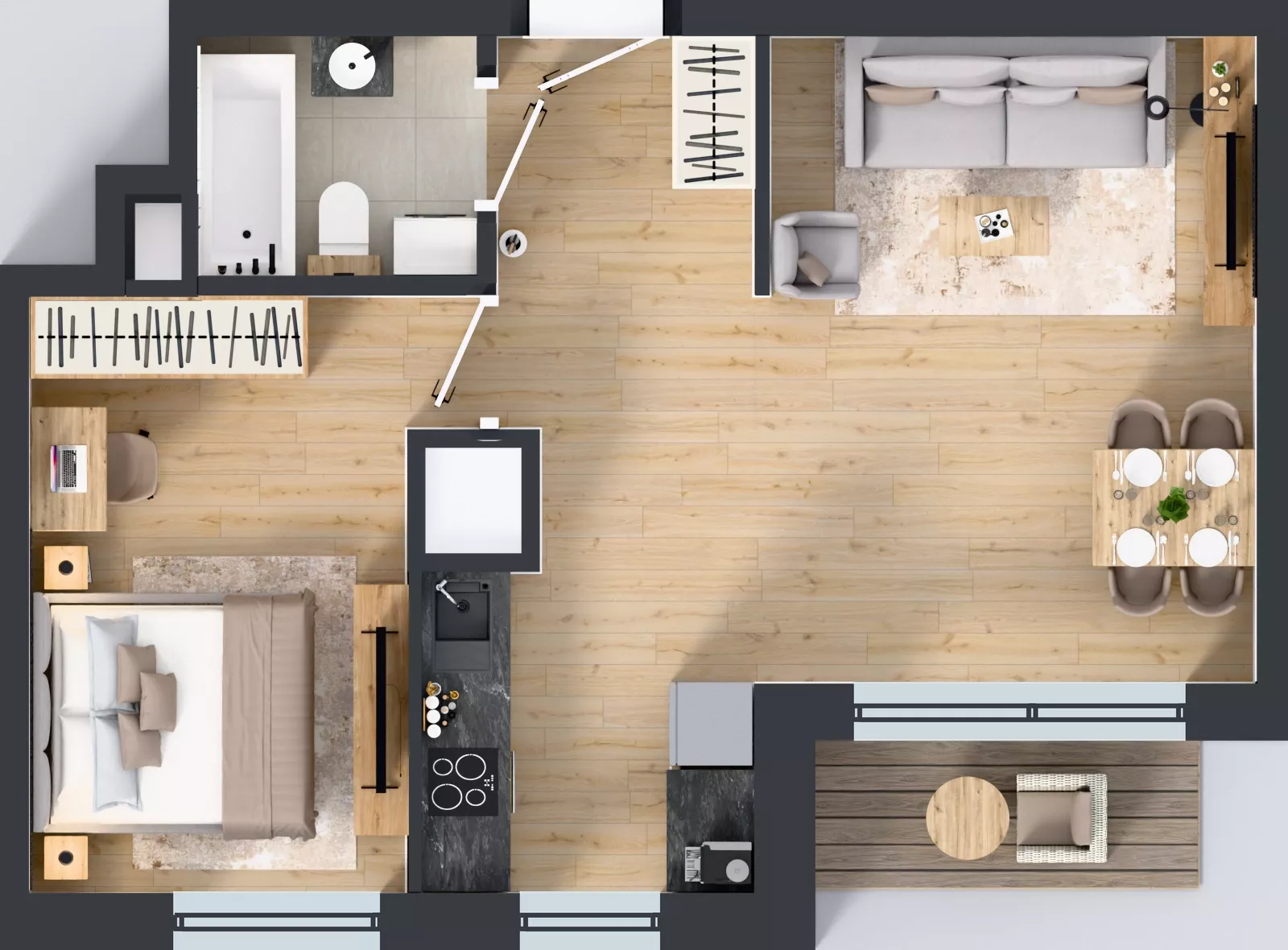 2 pokoje, mieszkanie 45,33 m², piętro 2, oferta nr A1/9, Zaspa Wysoko, Gdańsk, Zaspa, Zaspa-Młyniec, aleja Jana Pawła II