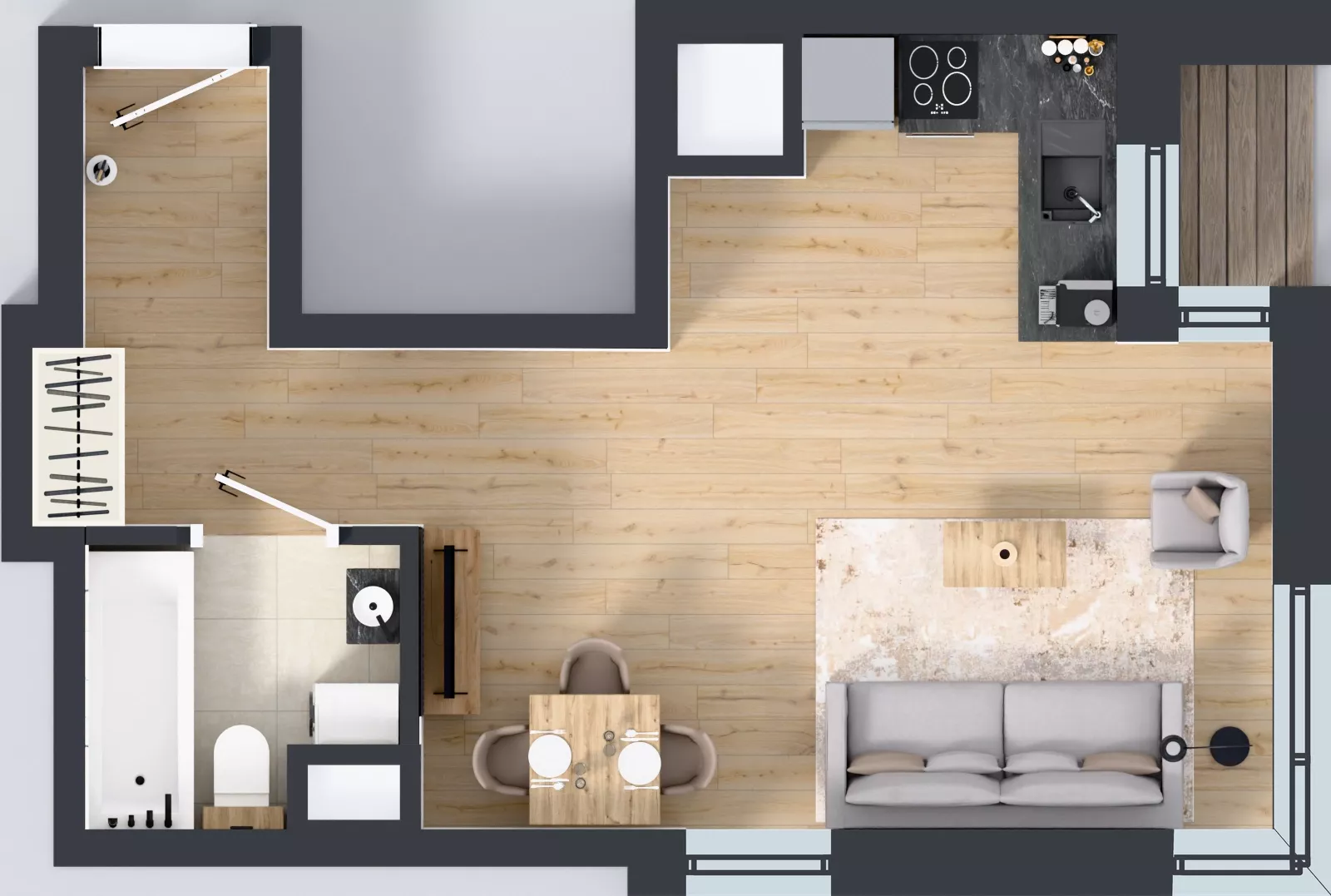 1 pokój, mieszkanie 31,28 m², piętro 10, oferta nr A1/88, Zaspa Wysoko, Gdańsk, Zaspa, Zaspa-Młyniec, aleja Jana Pawła II