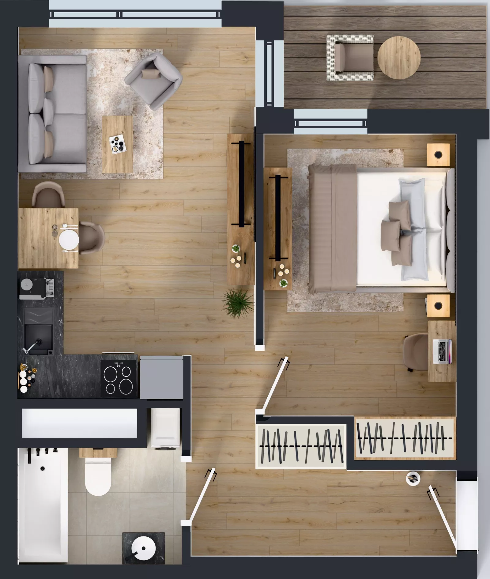 2 pokoje, mieszkanie 38,81 m², piętro 16, oferta nr A1/134, Zaspa Wysoko, Gdańsk, Zaspa, Zaspa-Młyniec, aleja Jana Pawła II
